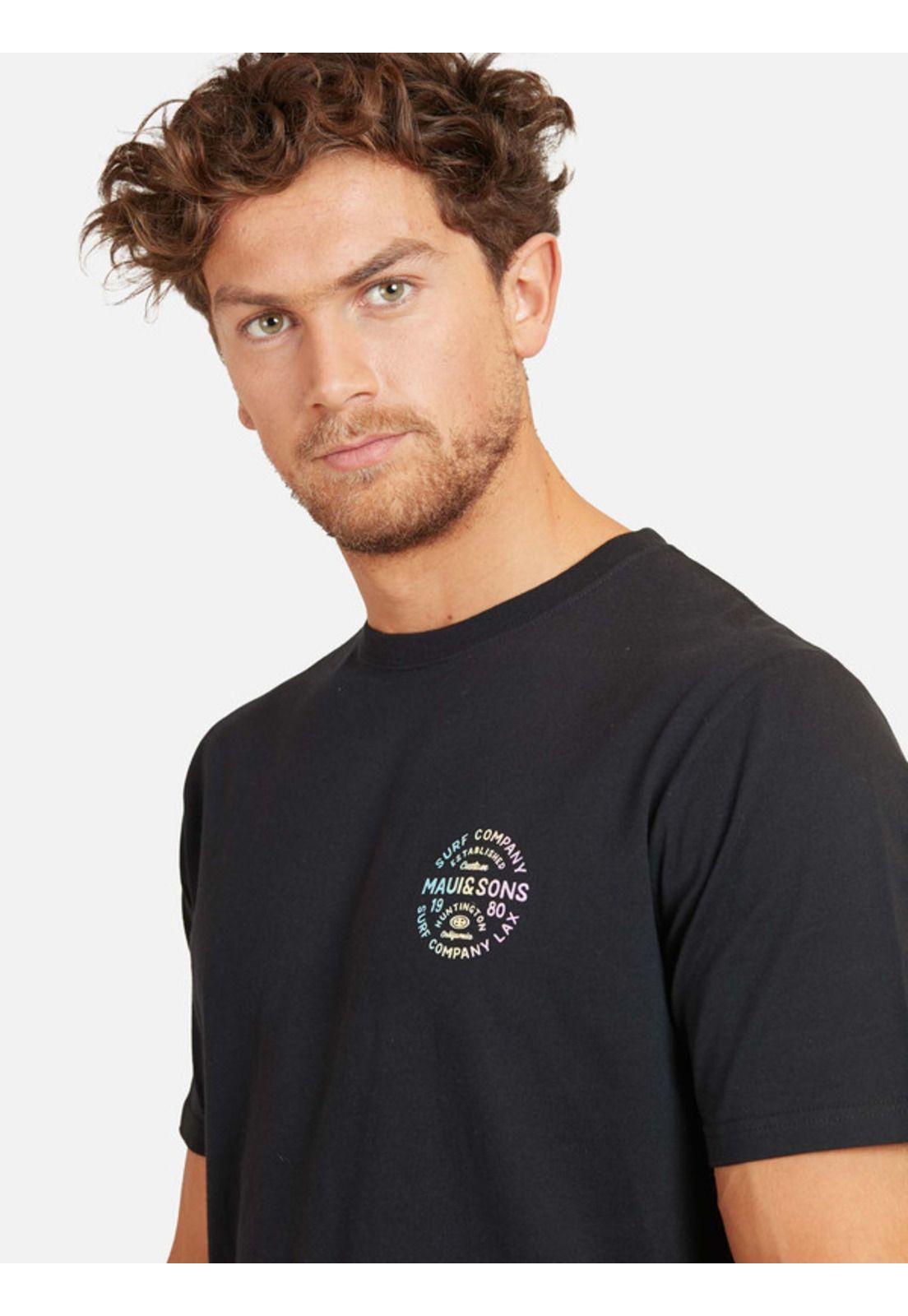 Polera Surf Company Lax Gradient Tees Organic Hombre Negro Maui And Sons-2
