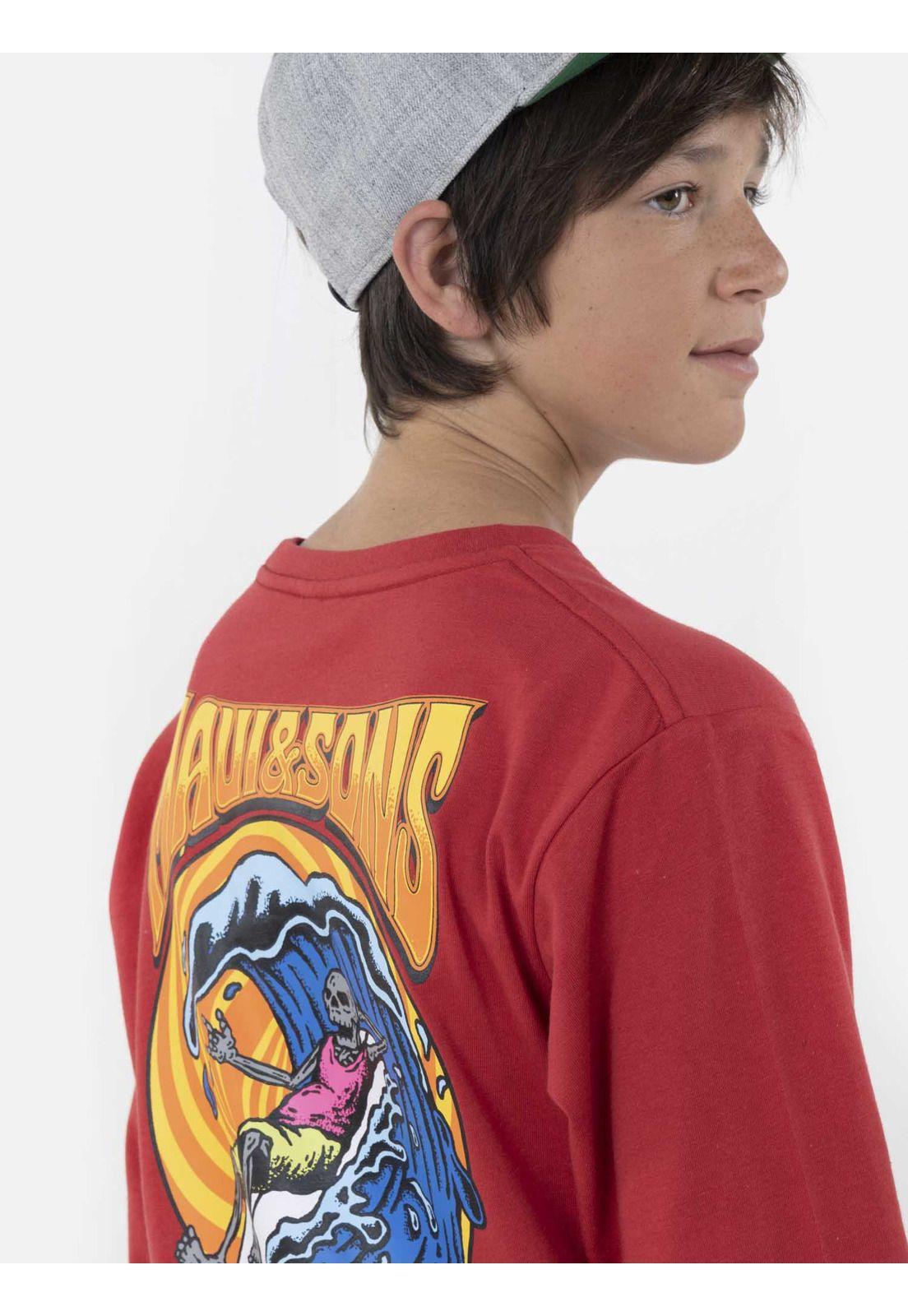 Polera CALACA CHILL SS TEE Juvenil Rojo Maui and Sons-2