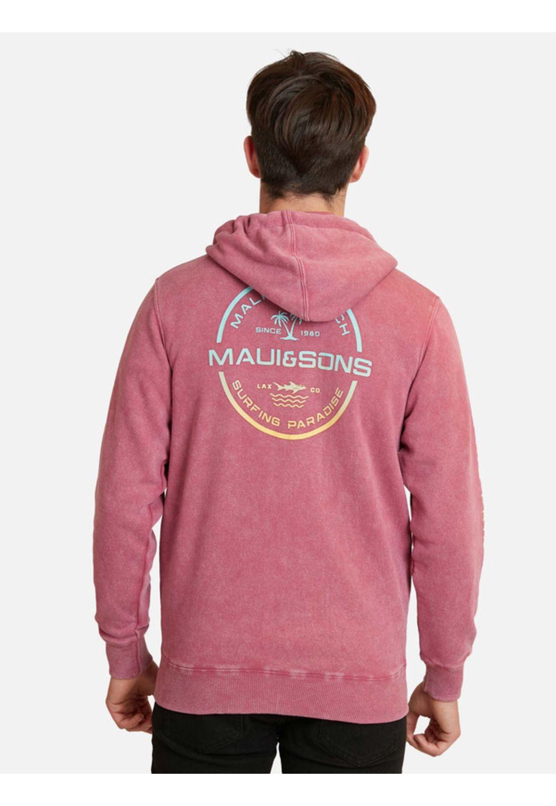 Poleron Single Palm Juvenil Hombre Burdeo Maui And Sons-1