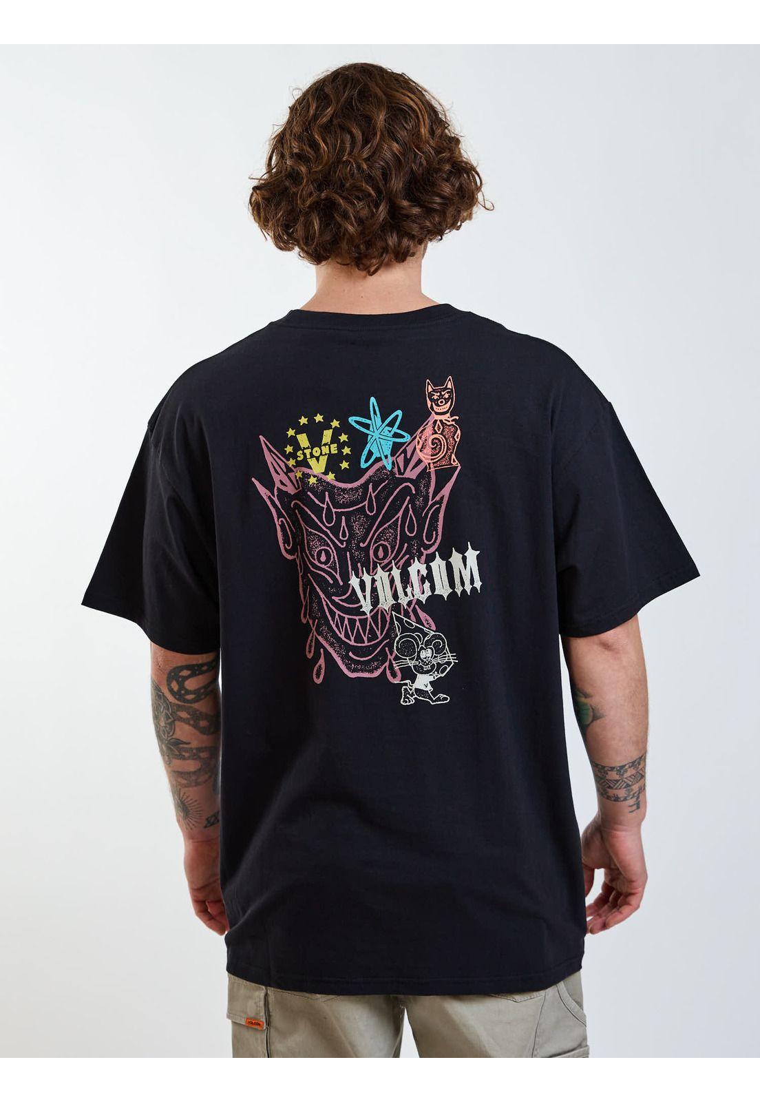 Polera Oversize Worldly Negro Hombre Volcom-1