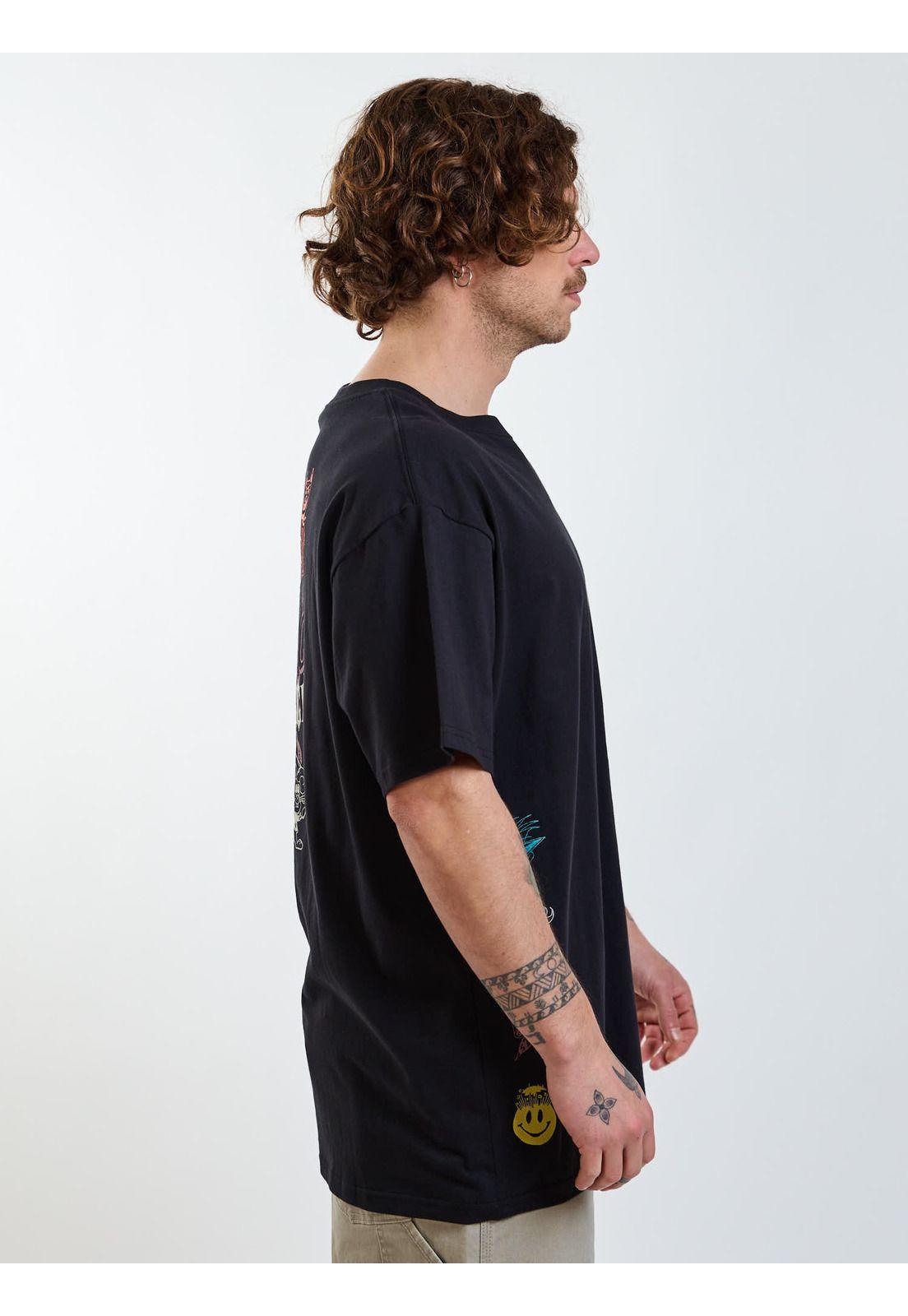 Polera Oversize Worldly Negro Hombre Volcom-2