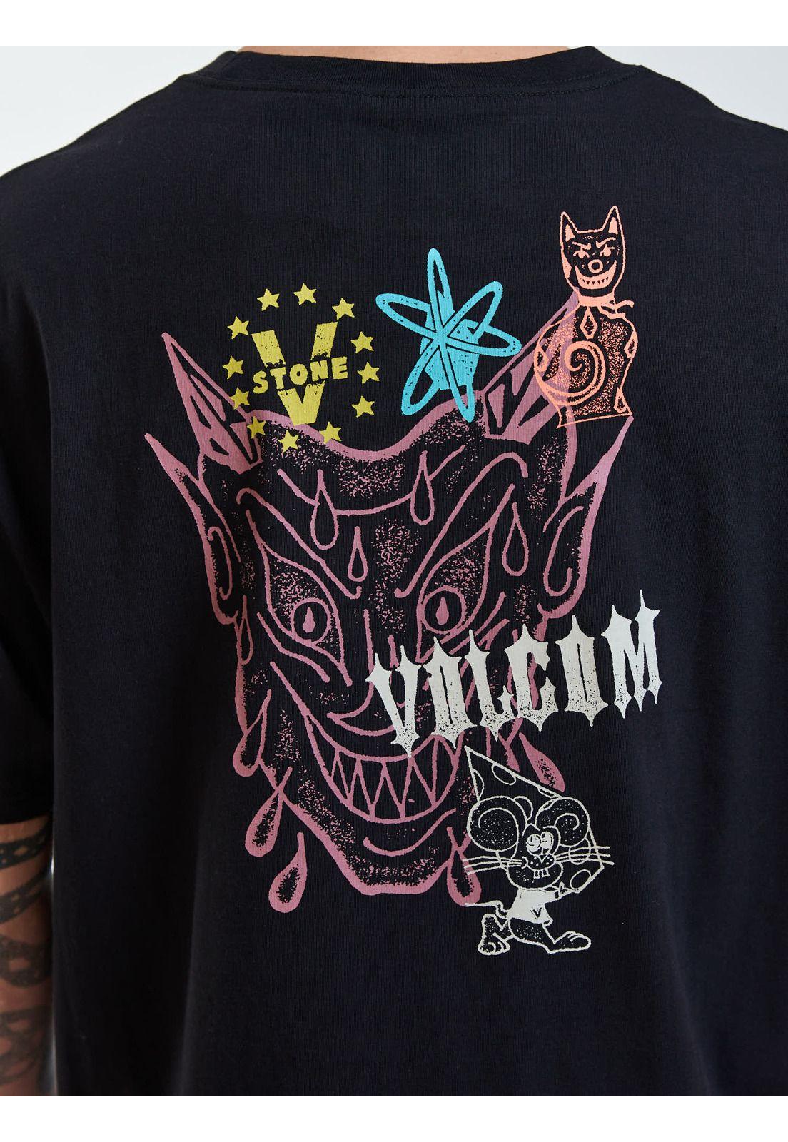 Polera Oversize Worldly Negro Hombre Volcom-3