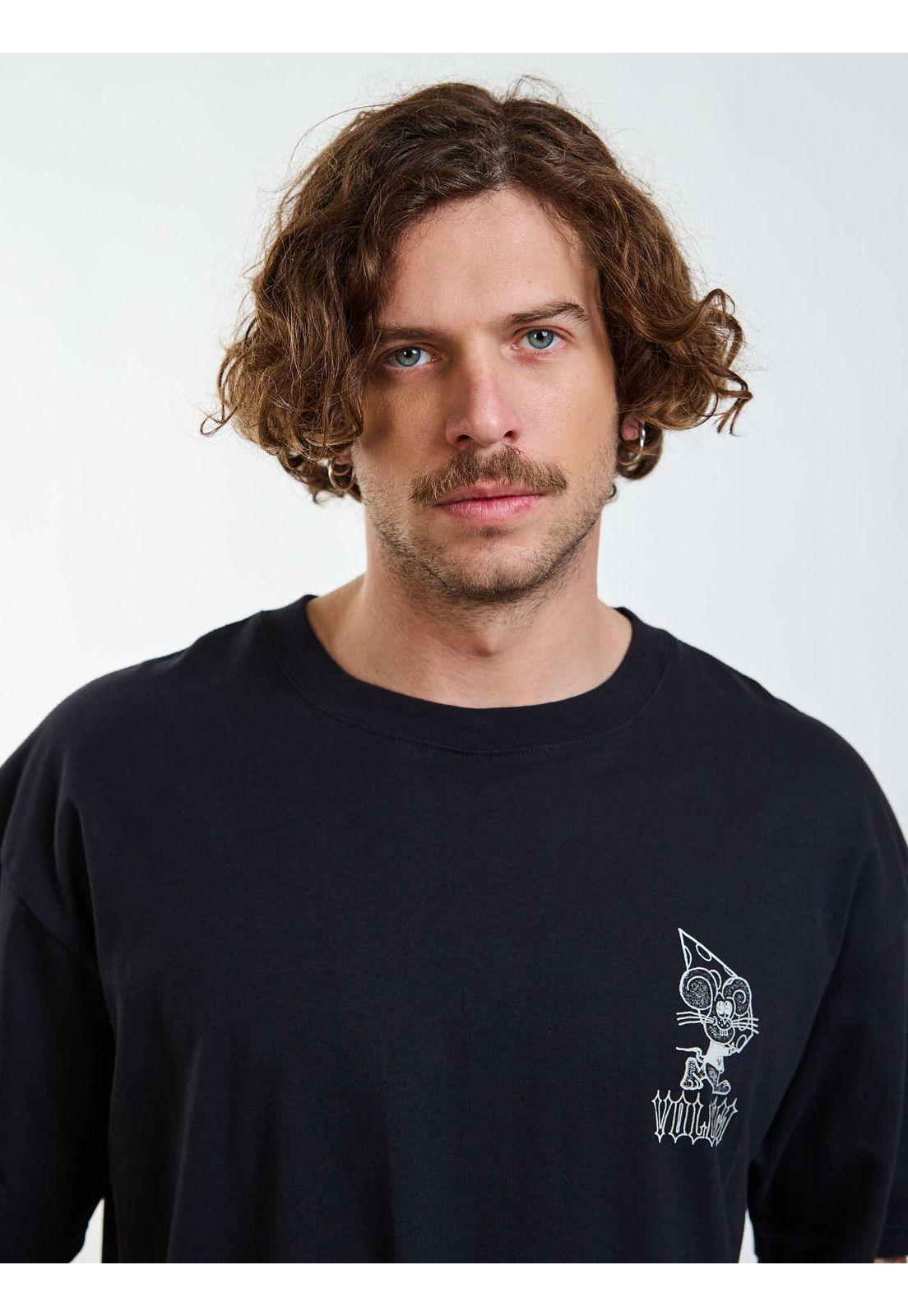Polera Oversize Worldly Negro Hombre Volcom-4