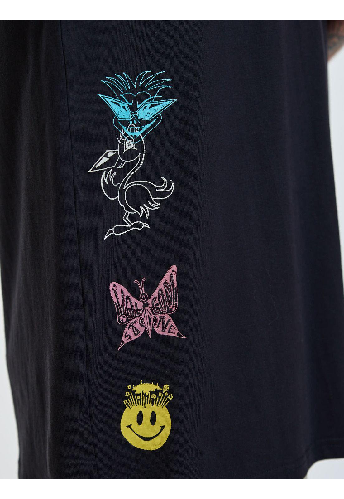 Polera Oversize Worldly Negro Hombre Volcom-5