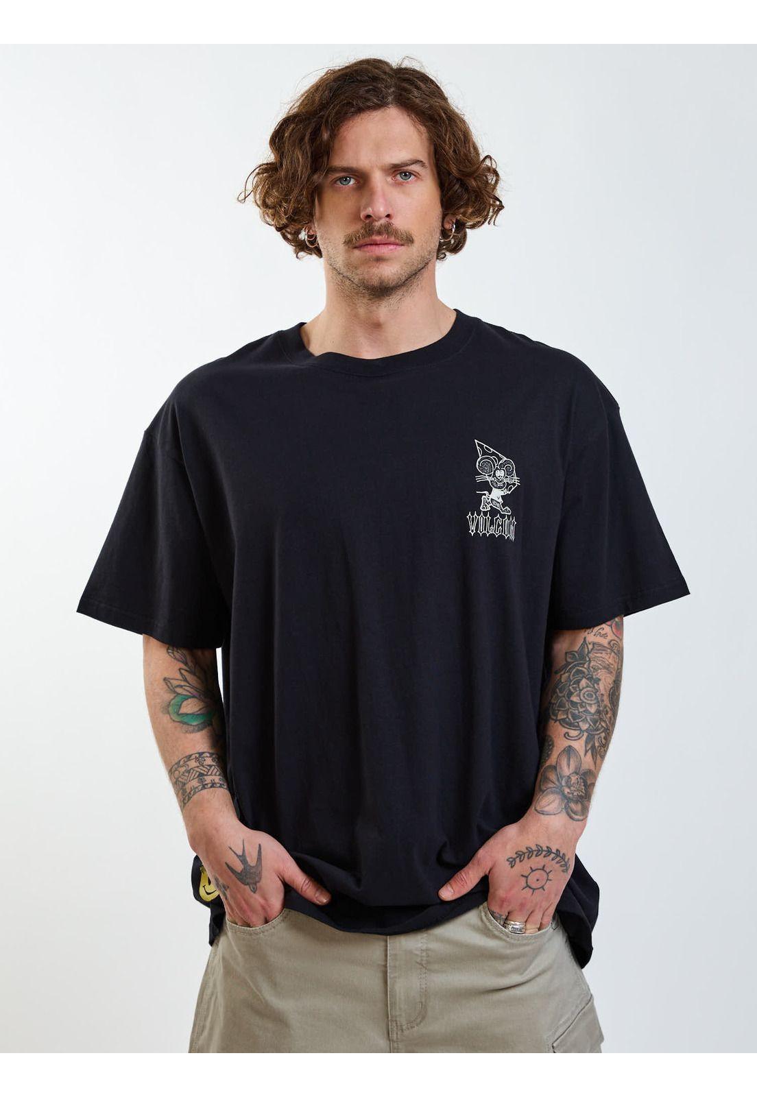 Polera Oversize Worldly Negro Hombre Volcom-7