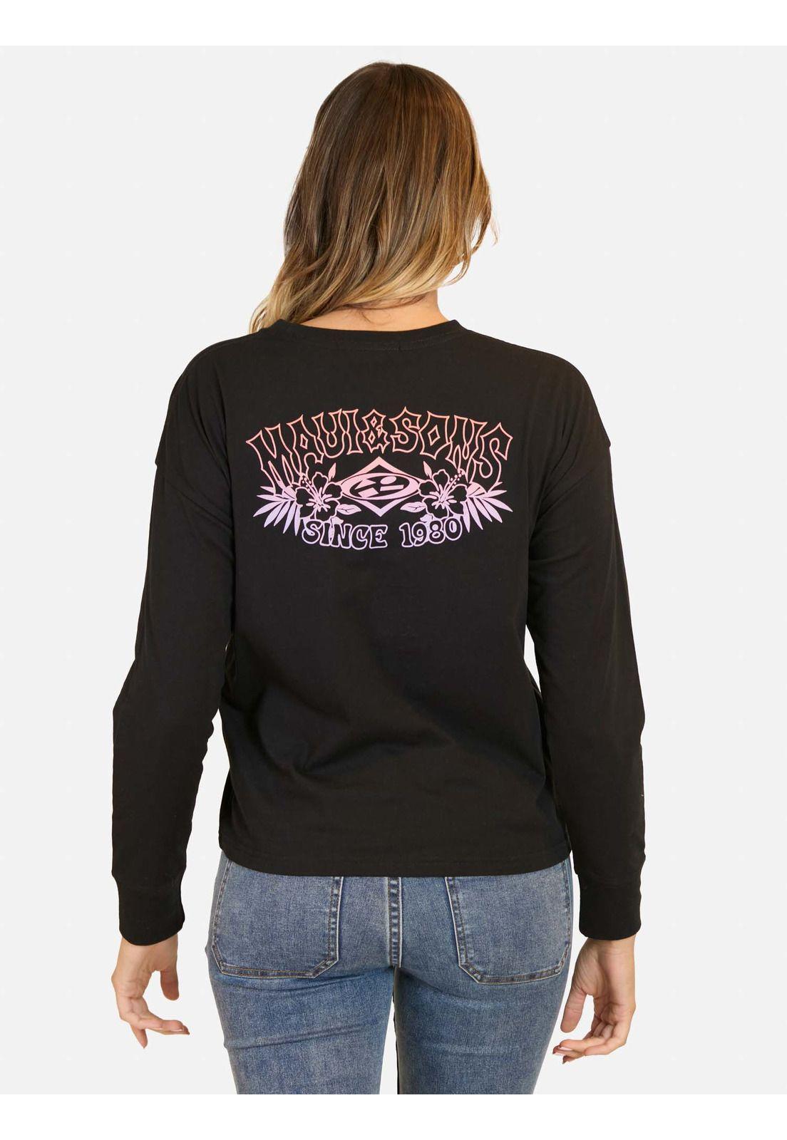 Polera ML Junkie Negro Mujer Maui And Sons-1