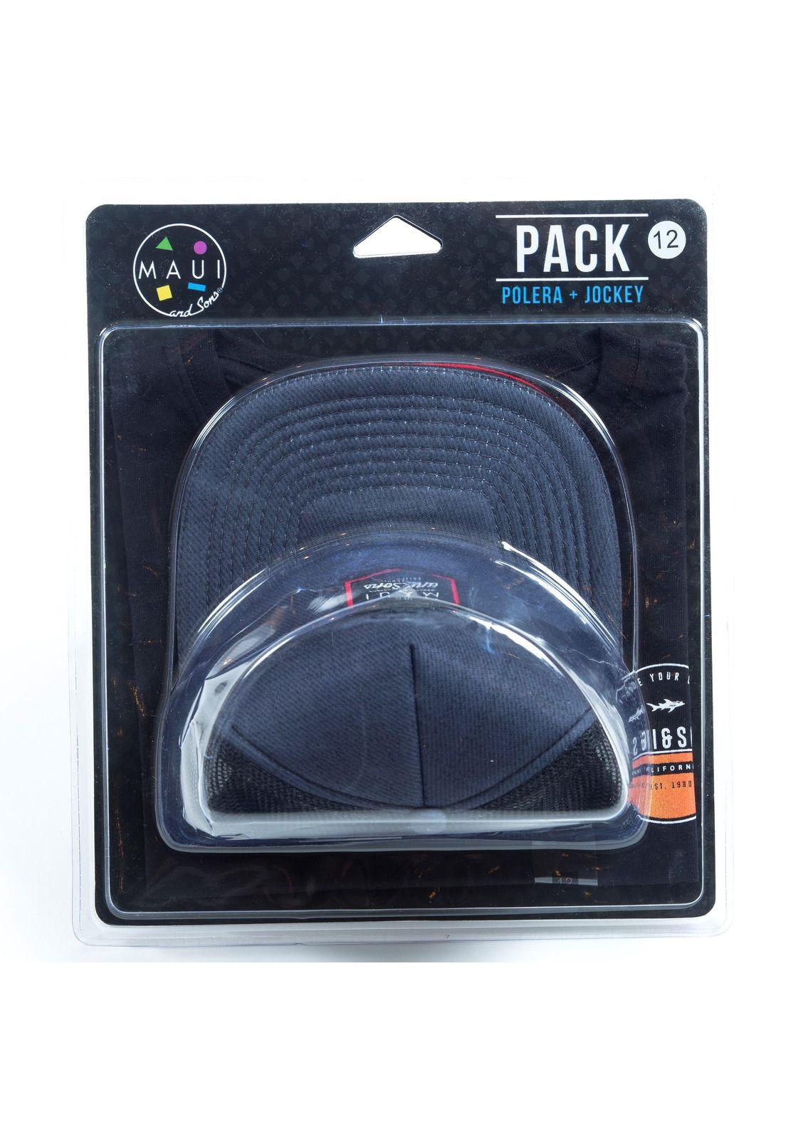 Pack Polera Jockey Juvenil Negro Maui and Sons 5AV101-MV20-1