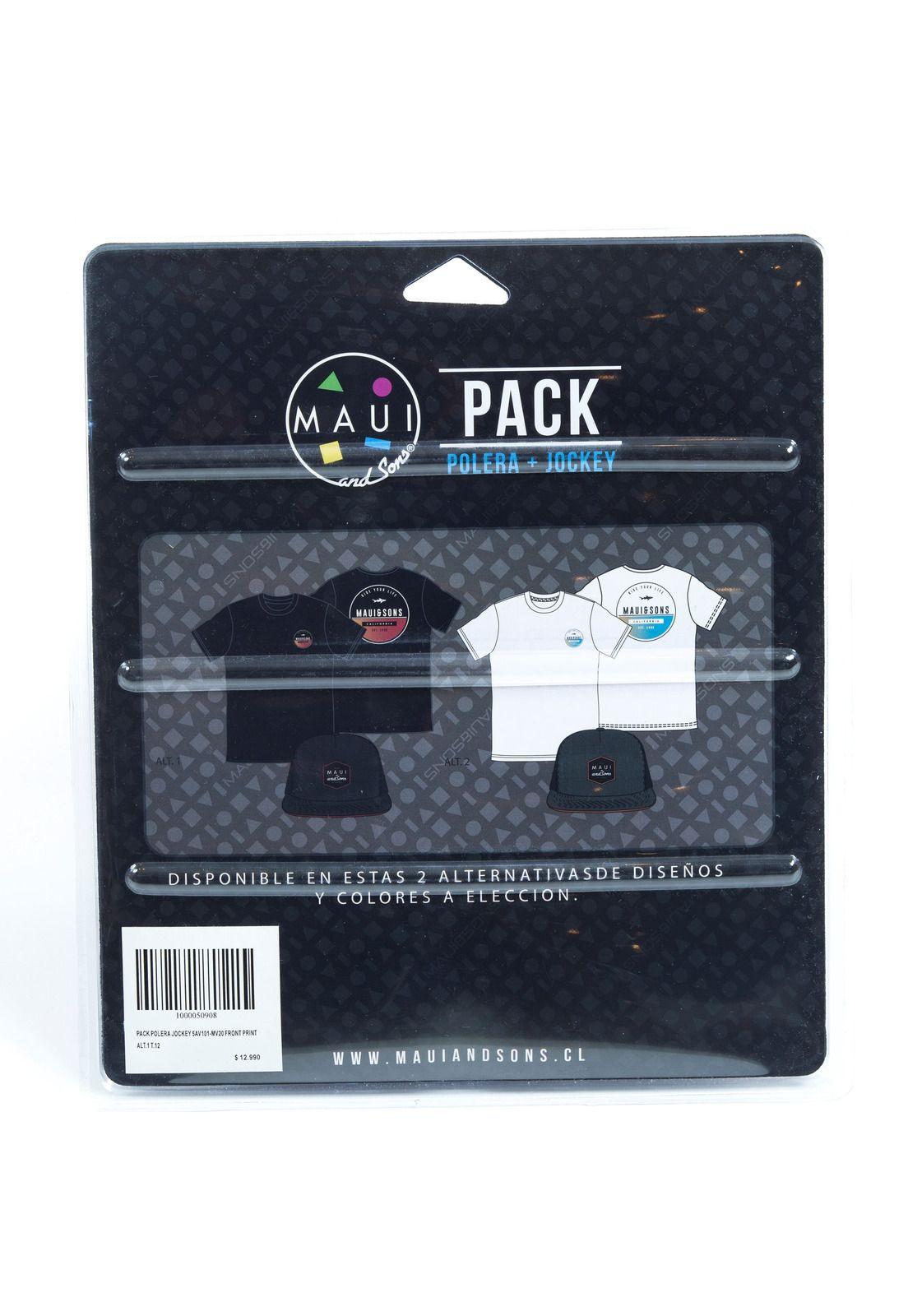 Pack Polera Jockey Juvenil Negro Maui and Sons 5AV101-MV20-2