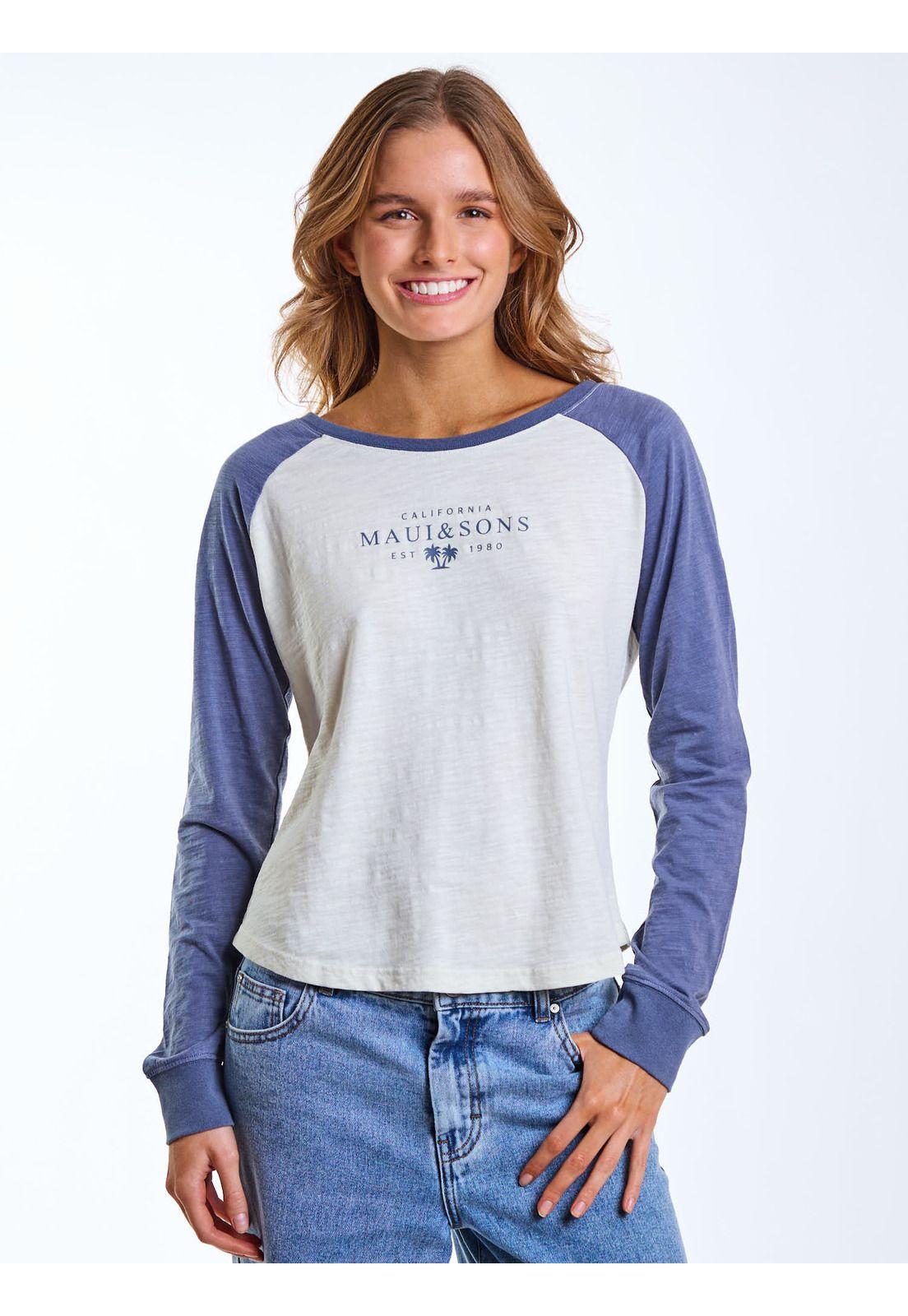 Polera ML Sola Celeste Mujer Maui and Sons-0