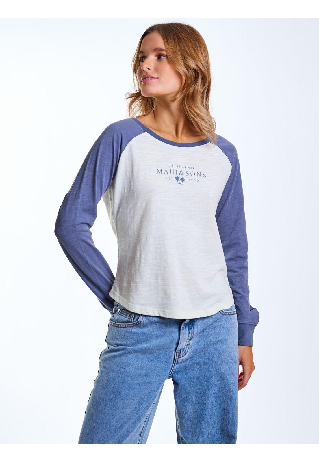 Polera ML Sola Celeste Mujer Maui and Sons-5