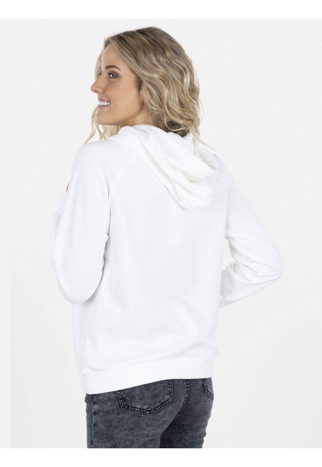 Poleron TROPICAL WAVE HOODIE Mujer Blanco Maui and Sons-1