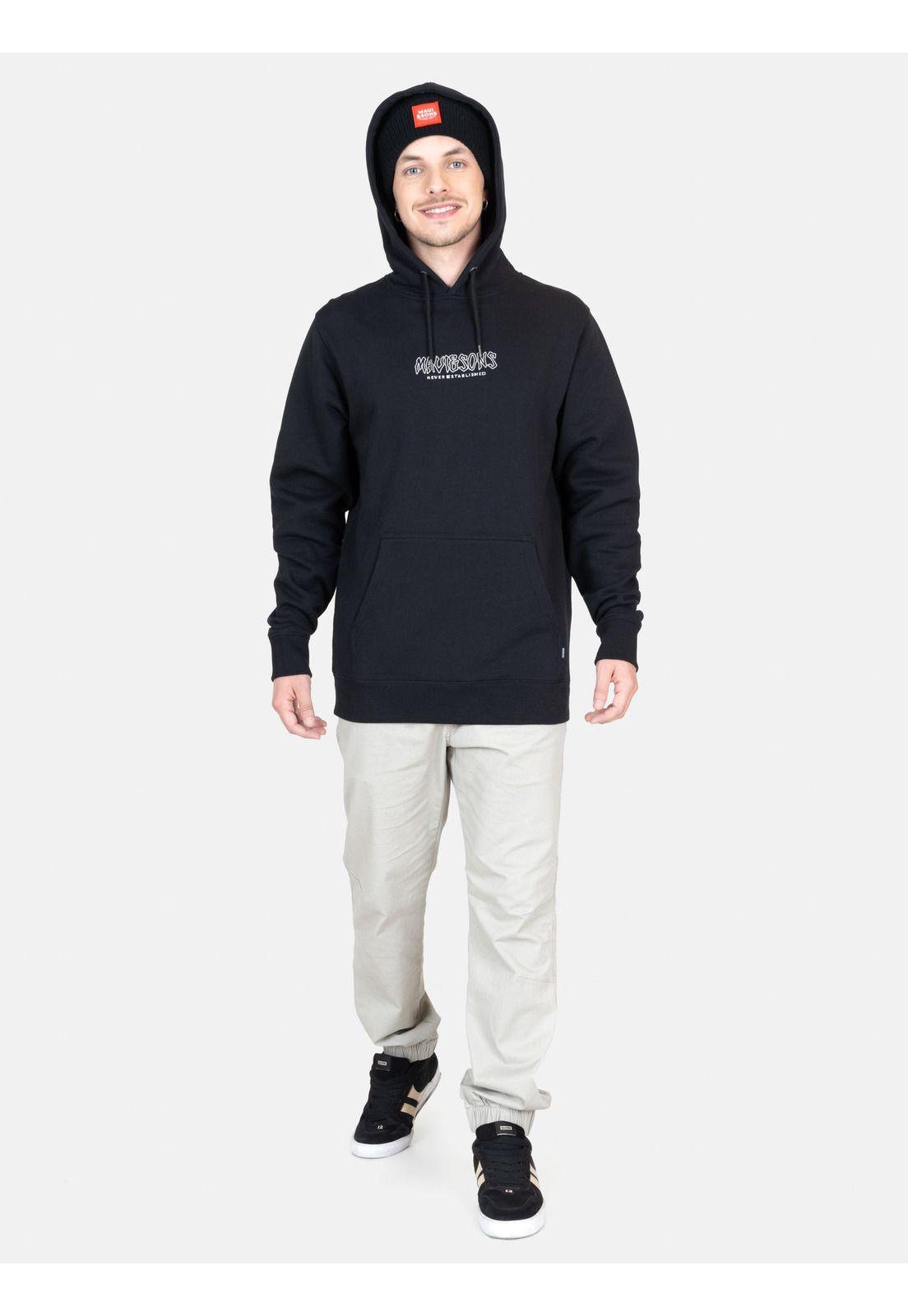 Poleron Canguro Heat Negro Hombre Maui And Sons-3