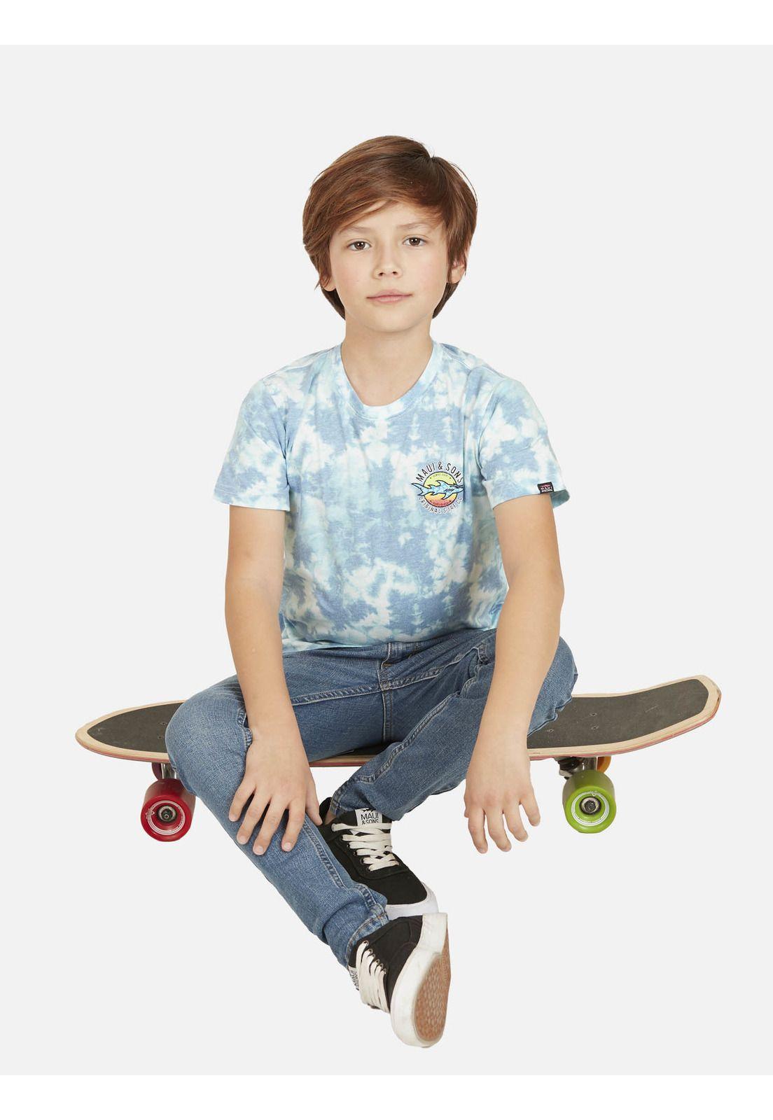 Polera VENICE BEACH SHARK TIE DYE Niño Multicolor Maui and Sons-3