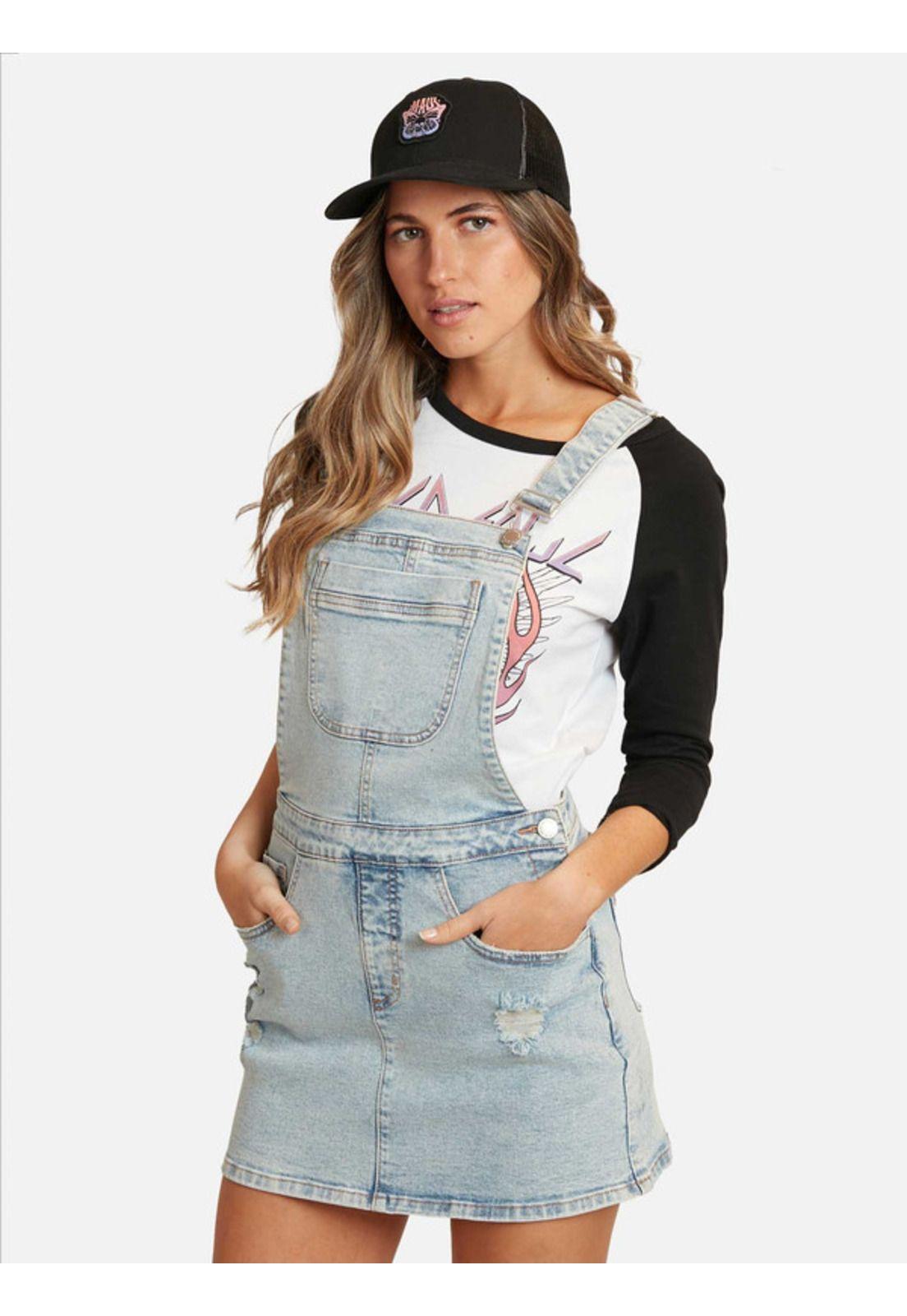 Falda Blue Bonnet Overall Mujer Celeste Maui And Sons-0