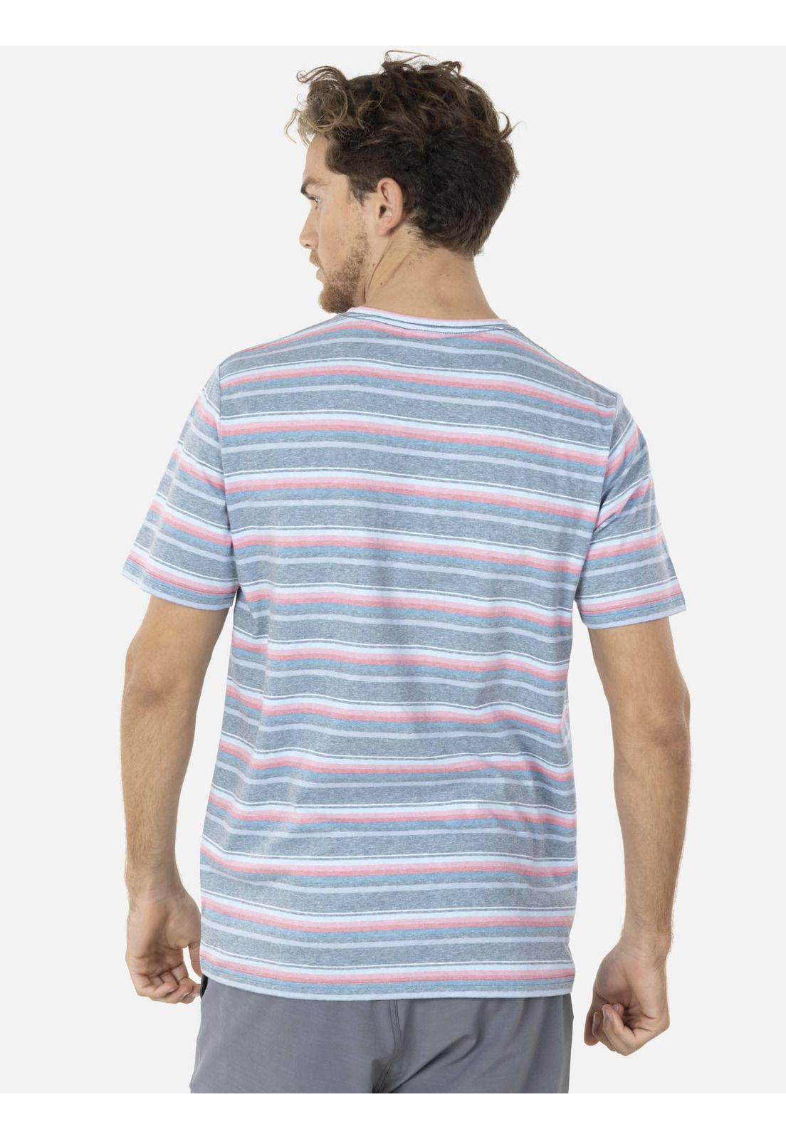 Polera ROUTE 66 STRIPE SS TEE Hombre Rosado Maui and Sons-1