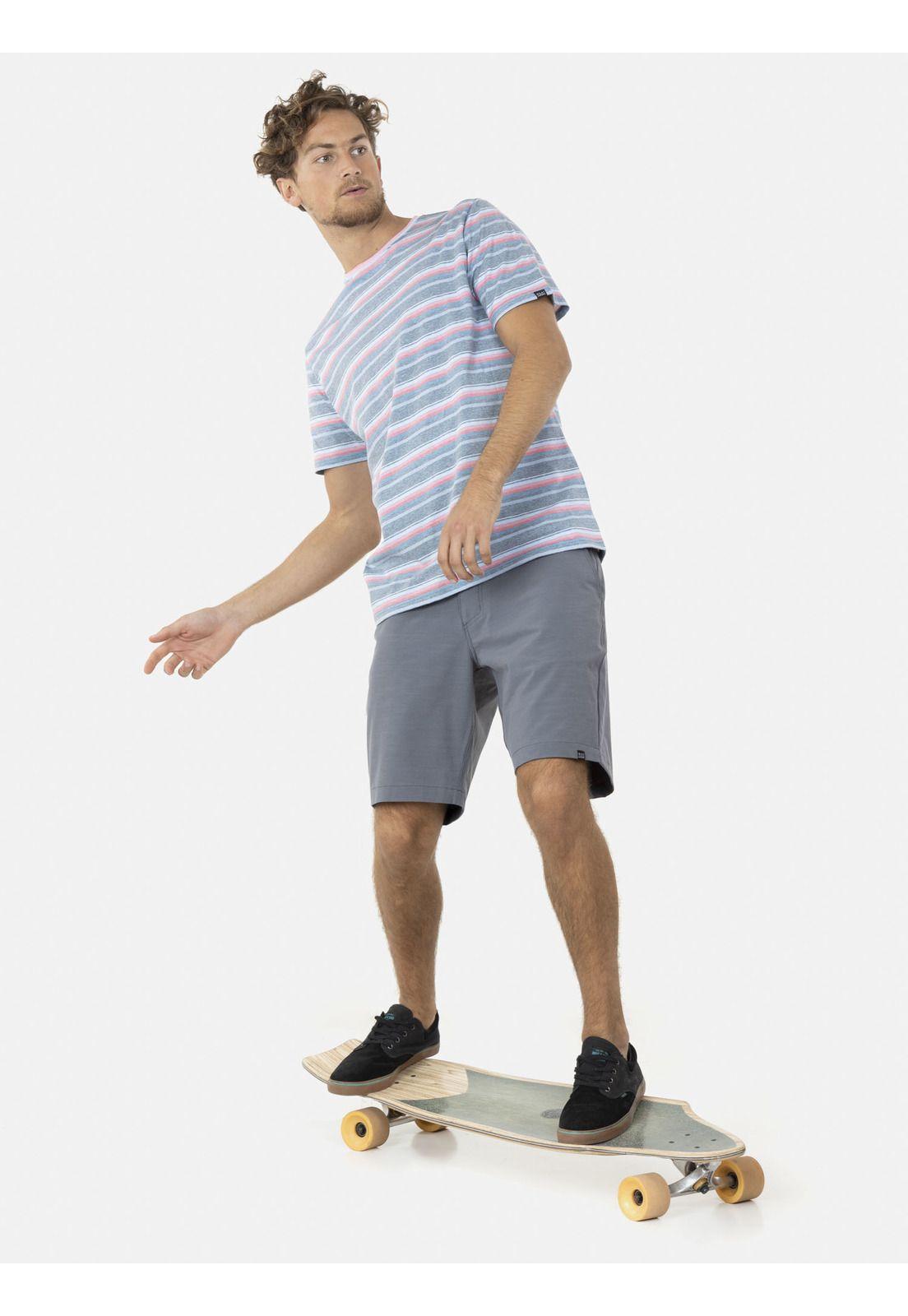 Polera ROUTE 66 STRIPE SS TEE Hombre Rosado Maui and Sons-3