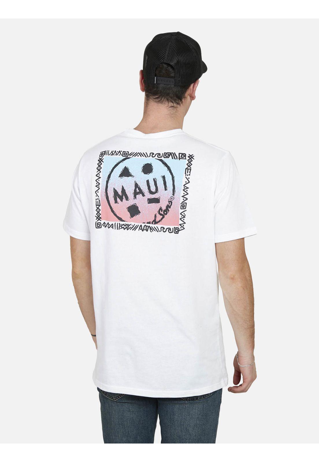 Polera PALM BEACH Hombre Blanco Maui and Sons-1