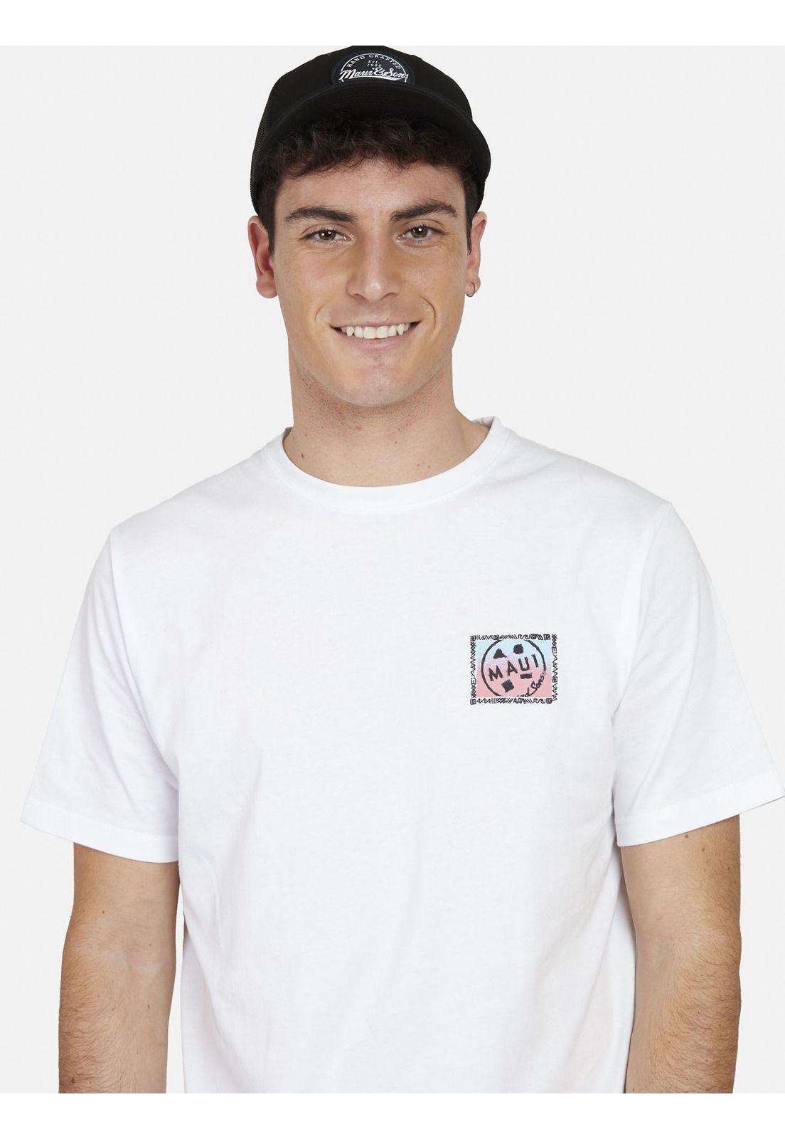 Polera PALM BEACH Hombre Blanco Maui and Sons-2