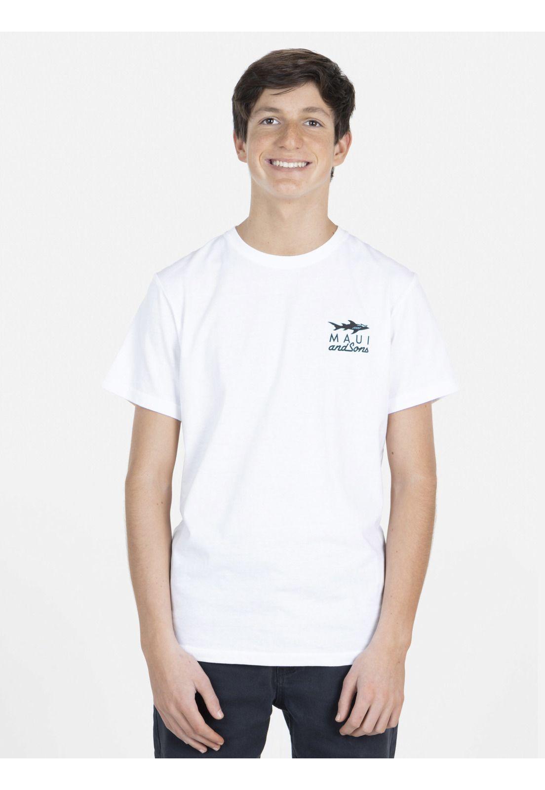 Polera CLASSIC SHARK Juvenil Blanco Maui and Sons-0