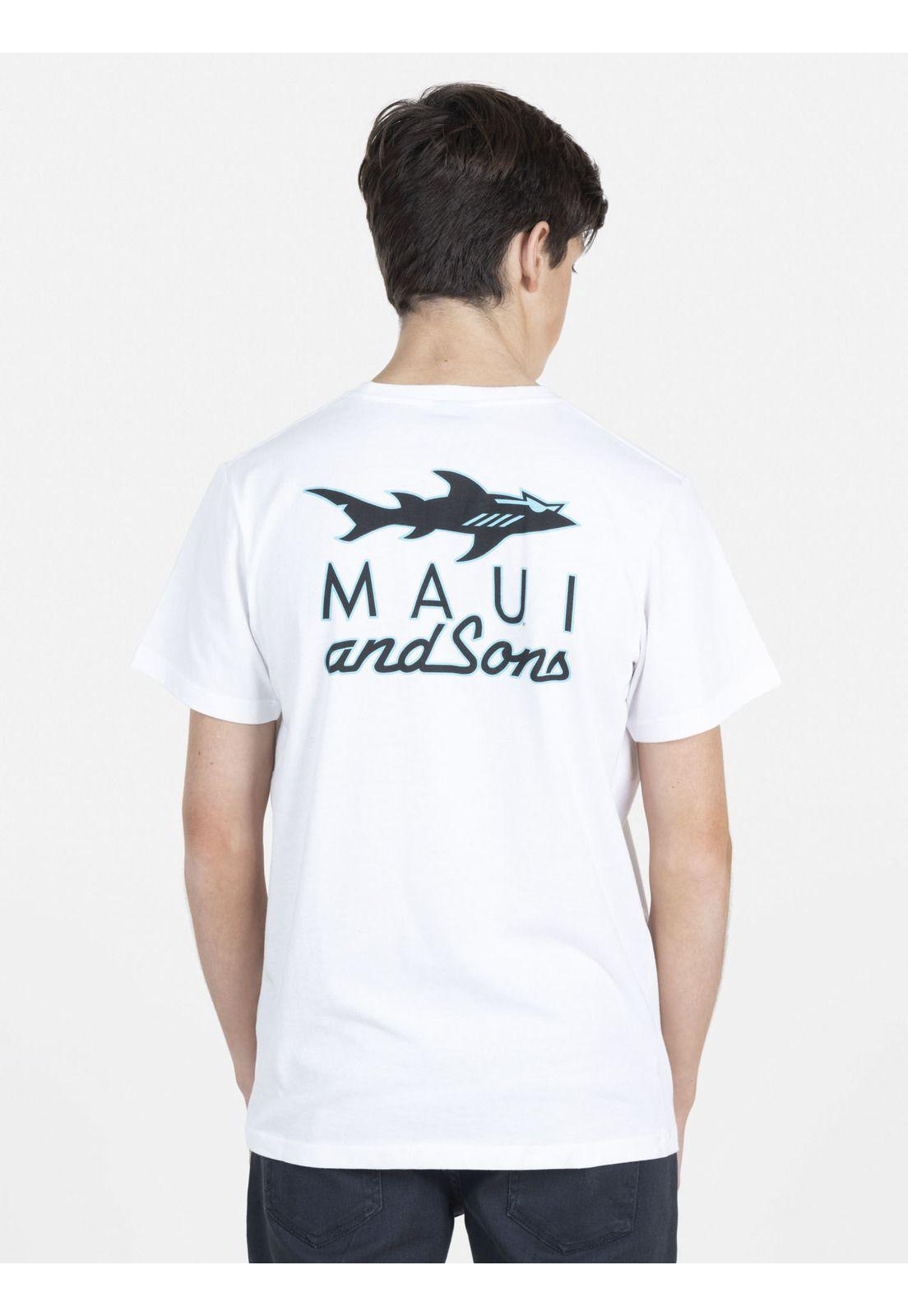 Polera CLASSIC SHARK Juvenil Blanco Maui and Sons-1
