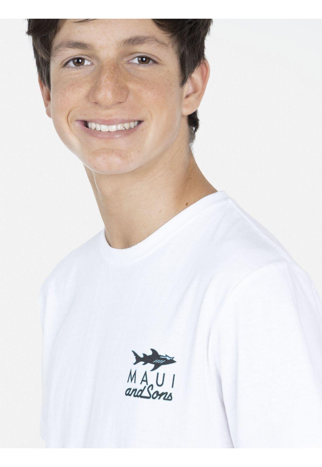 Polera CLASSIC SHARK Juvenil Blanco Maui and Sons-2