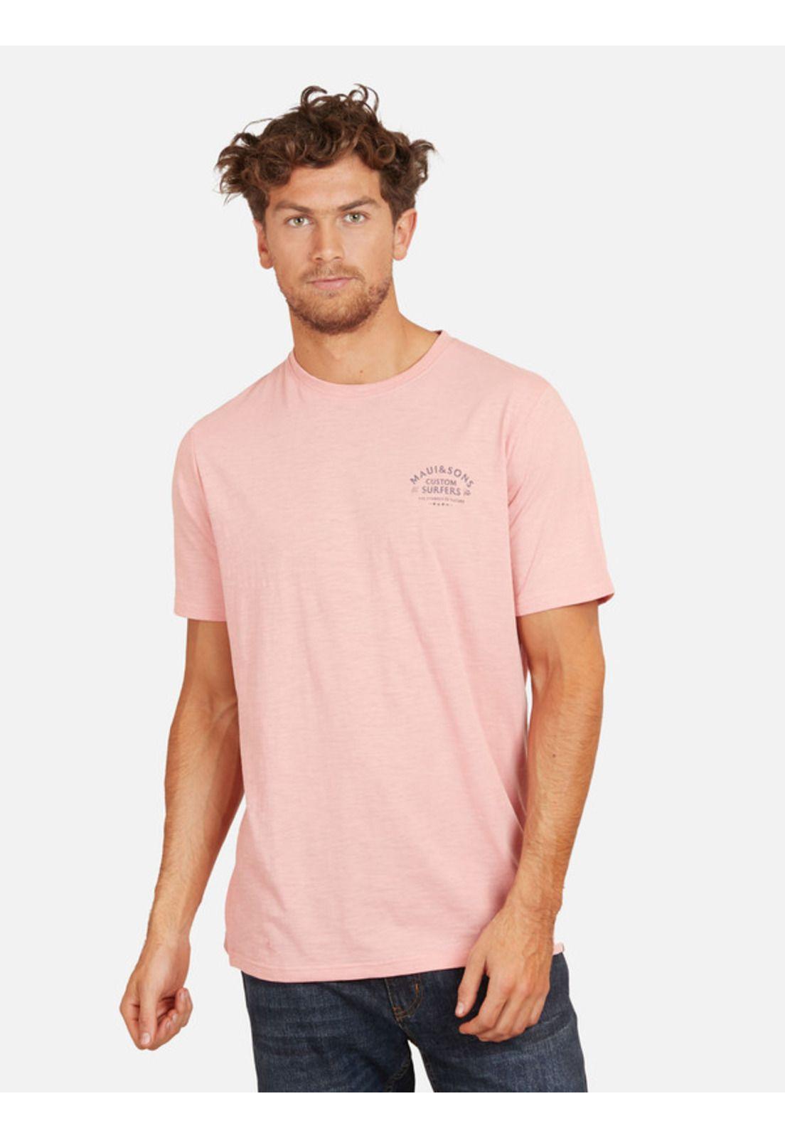 Polera Custom Surfers Hombre Rosado Maui And Sons-0