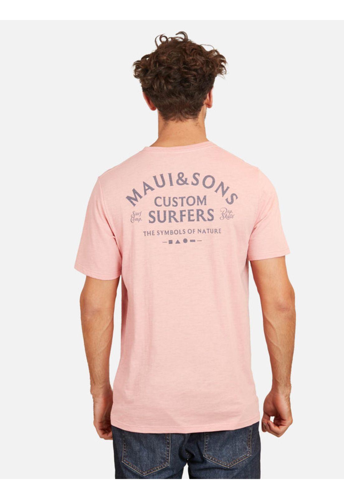 Polera Custom Surfers Hombre Rosado Maui And Sons-1