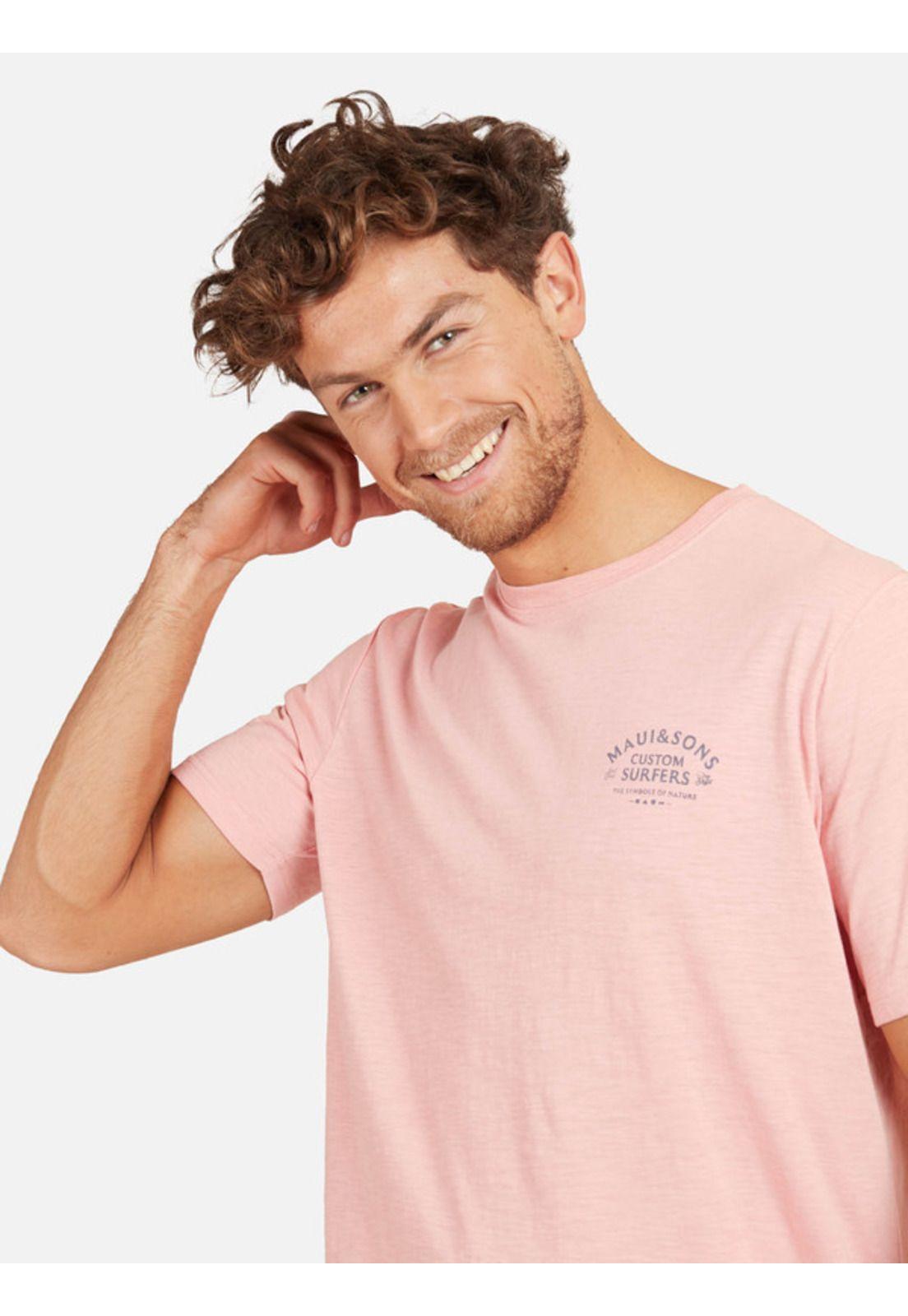 Polera Custom Surfers Hombre Rosado Maui And Sons-2
