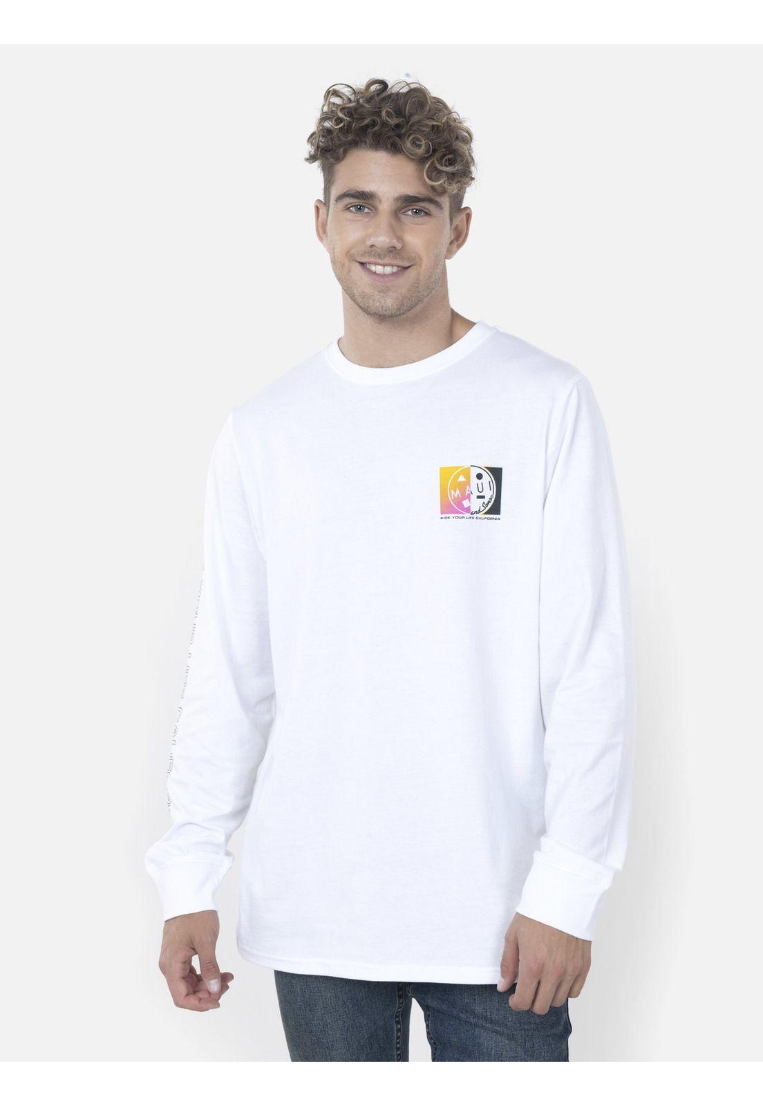 Polera Hombre COOKIE SOLID G LS TEE Blanco Maui and Sons-0