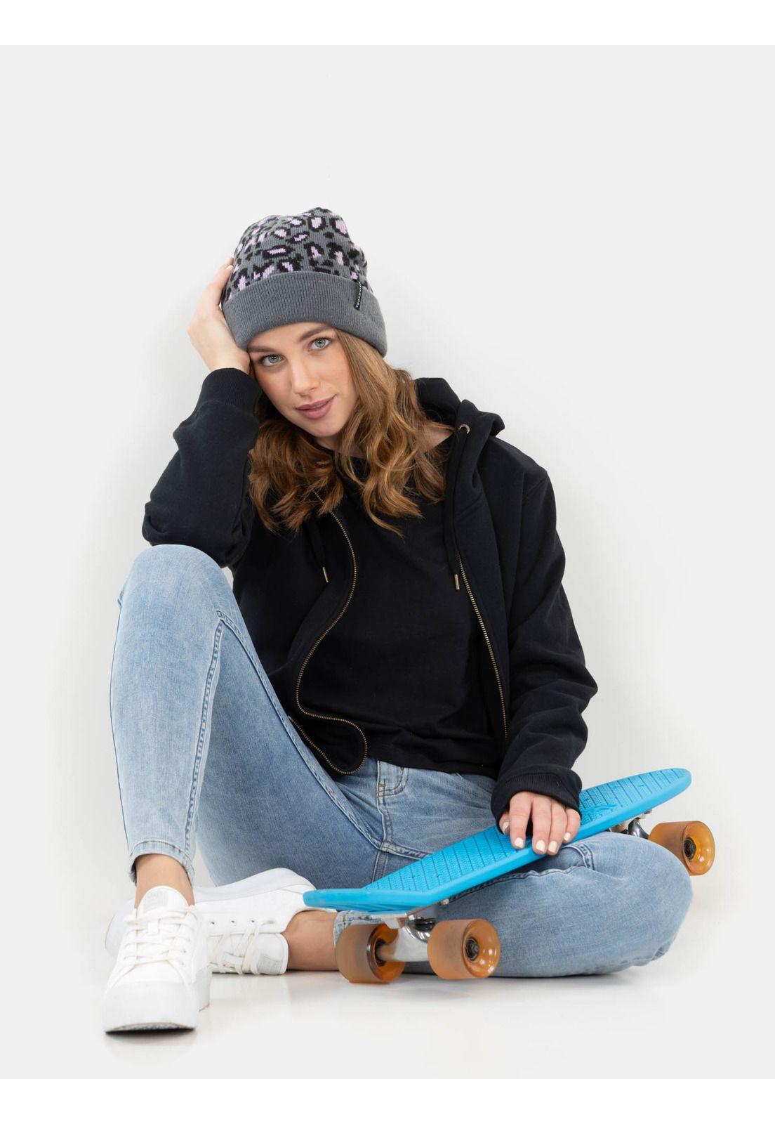 Poleron Green Stains Sherpa Negro Mujer Maui And Sons-3