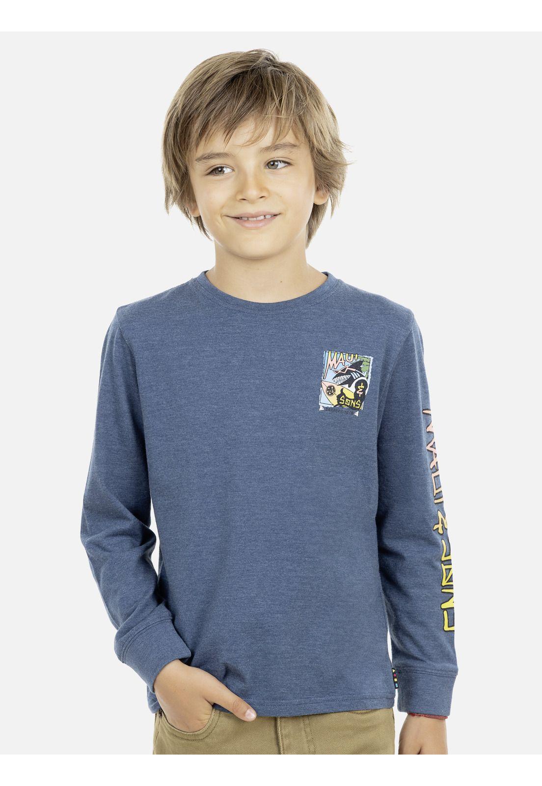 Polera M/L Kids Azul Maui and Sons 5P182-KI19-0