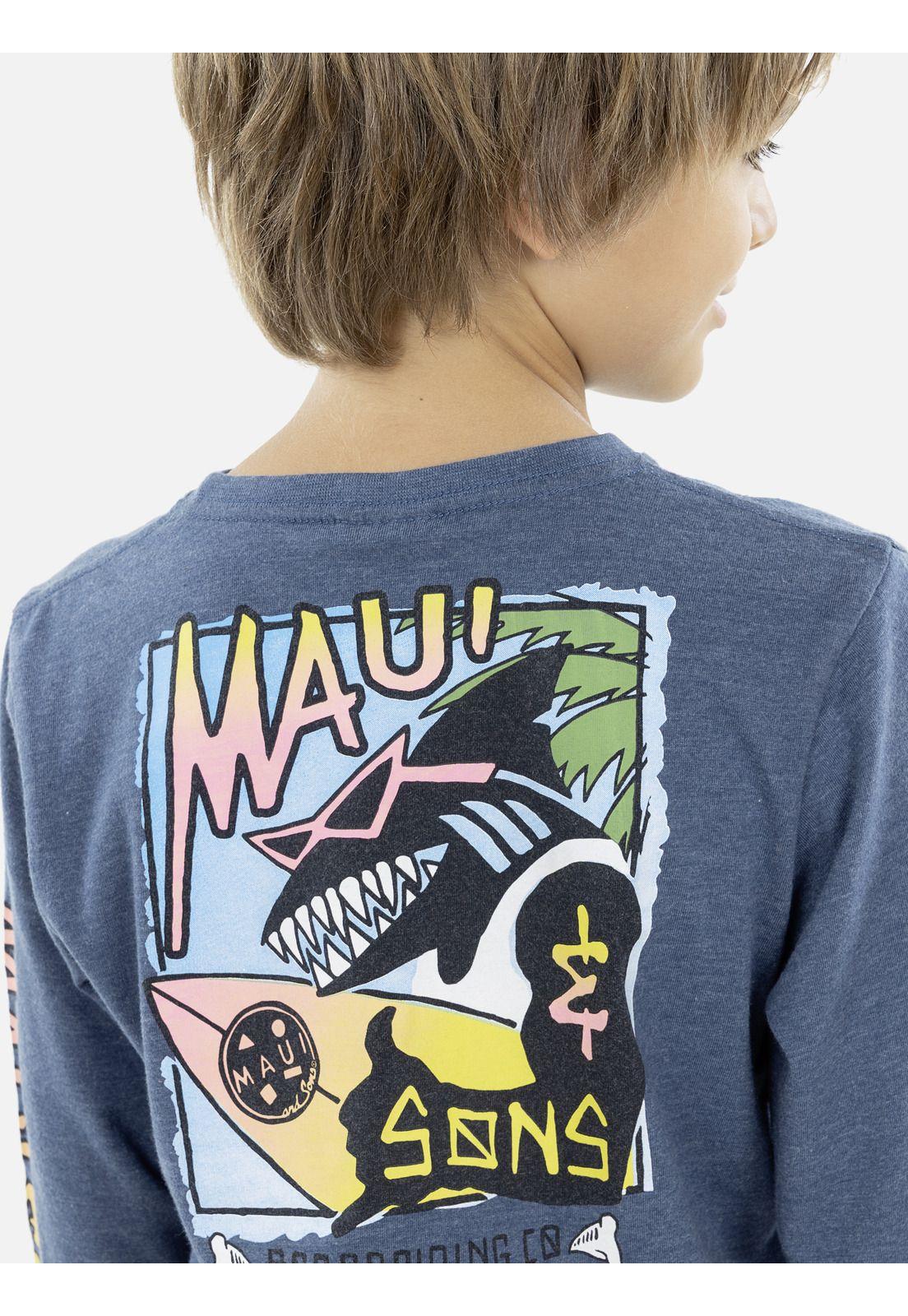 Polera M/L Kids Azul Maui and Sons 5P182-KI19-2