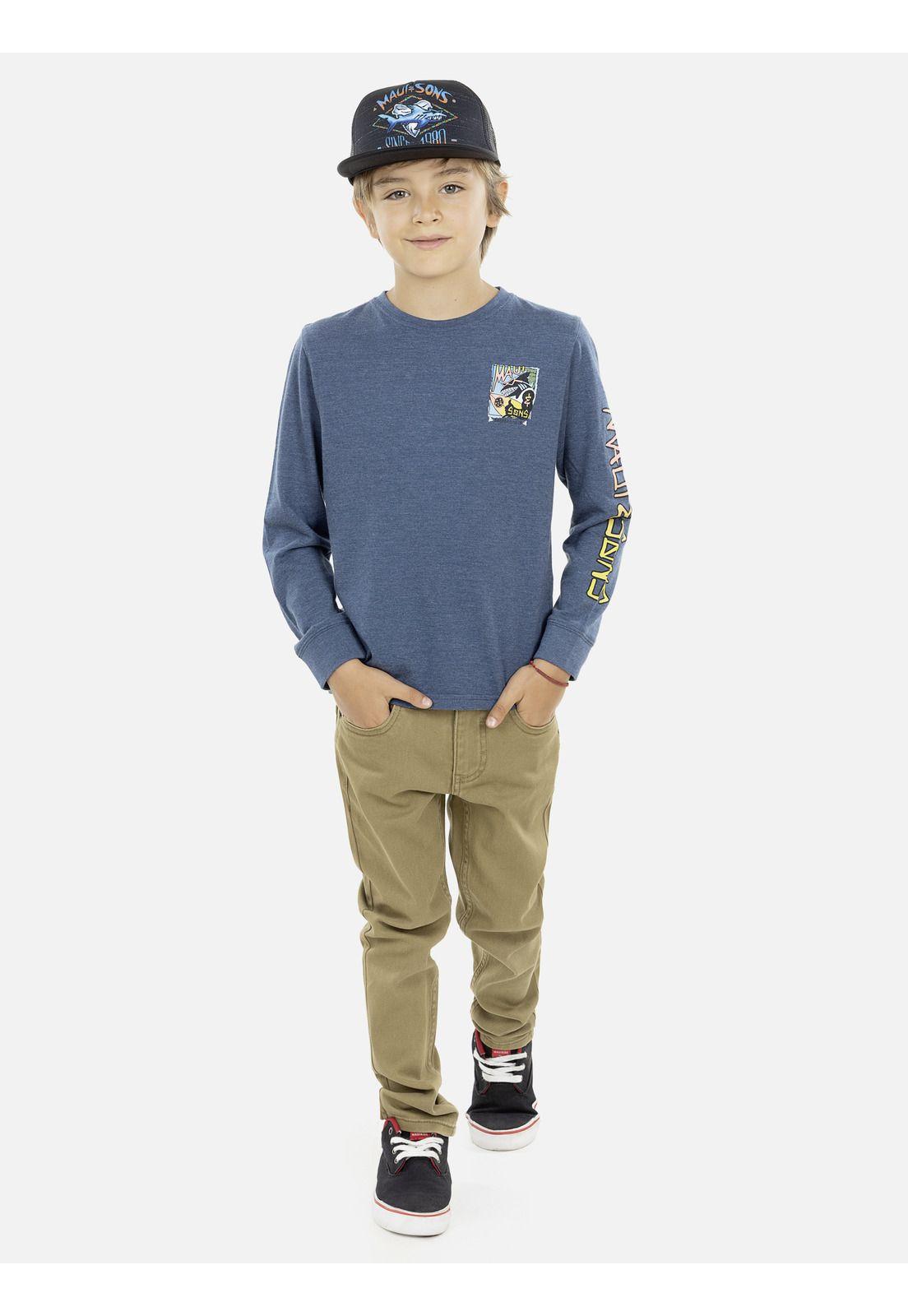 Polera M/L Kids Azul Maui and Sons 5P182-KI19-3