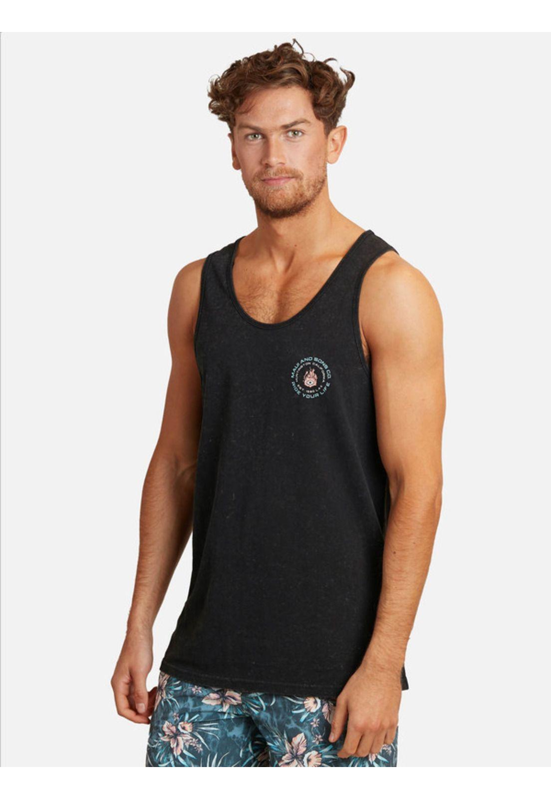 Polera Sm Maui & Sons Surf Process Tanks Negro Hombre Maui and sons-0