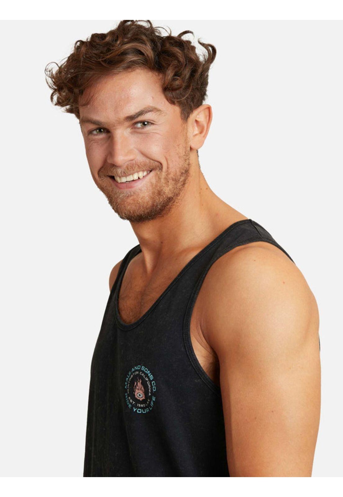 Polera Sm Maui & Sons Surf Process Tanks Negro Hombre Maui and sons-2