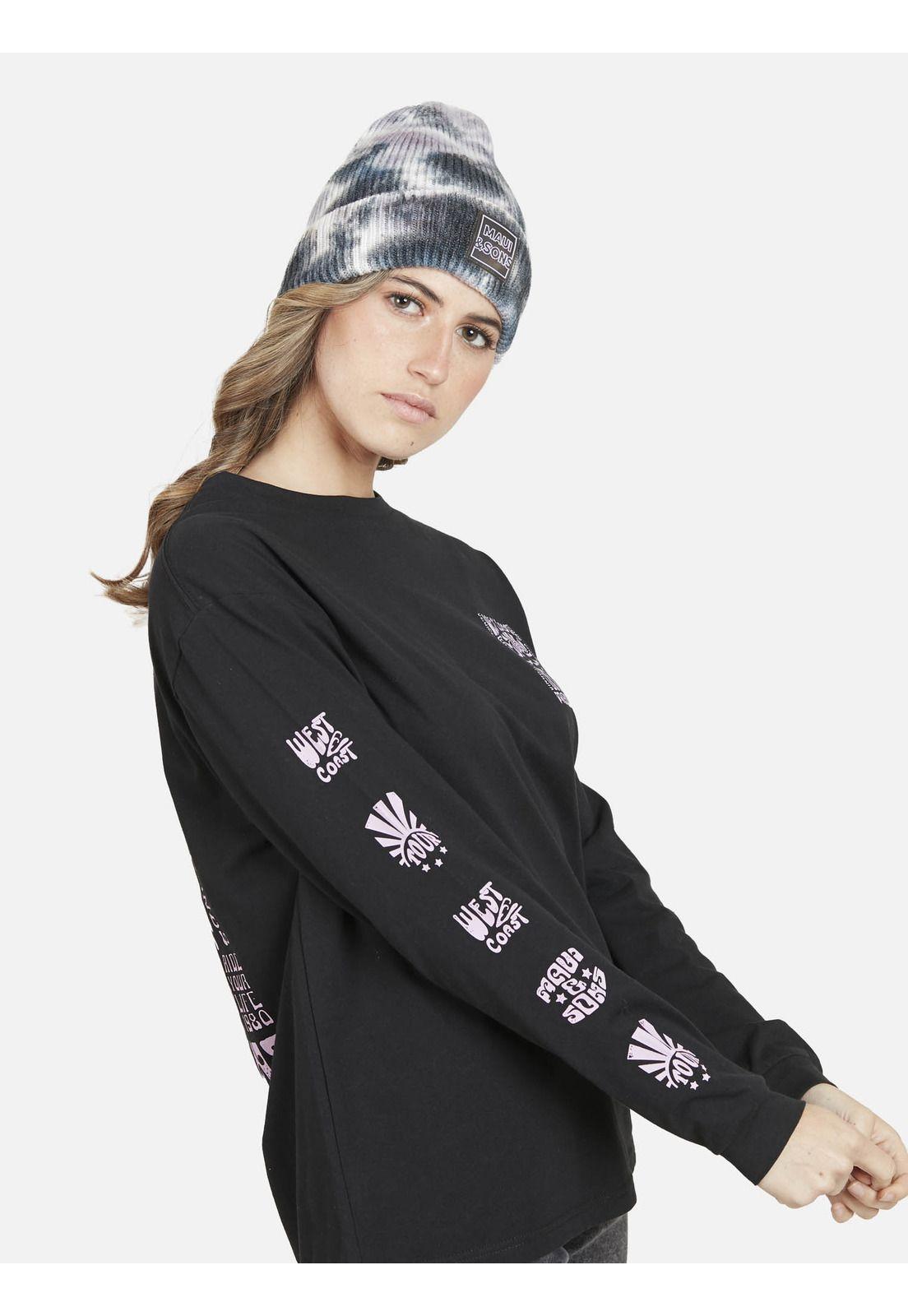 Polera WEST COAST Manga Larga Mujer Negro Maui & Sons-2