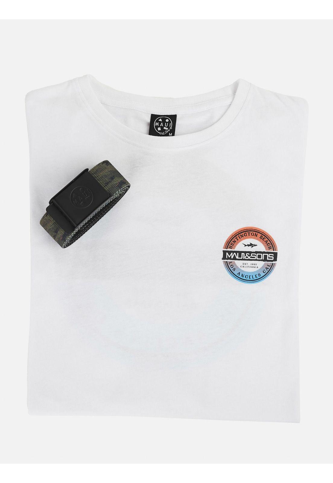 Pack Polera Cinturon 5AV1573 Hombre Blanco Maui and Sons-3
