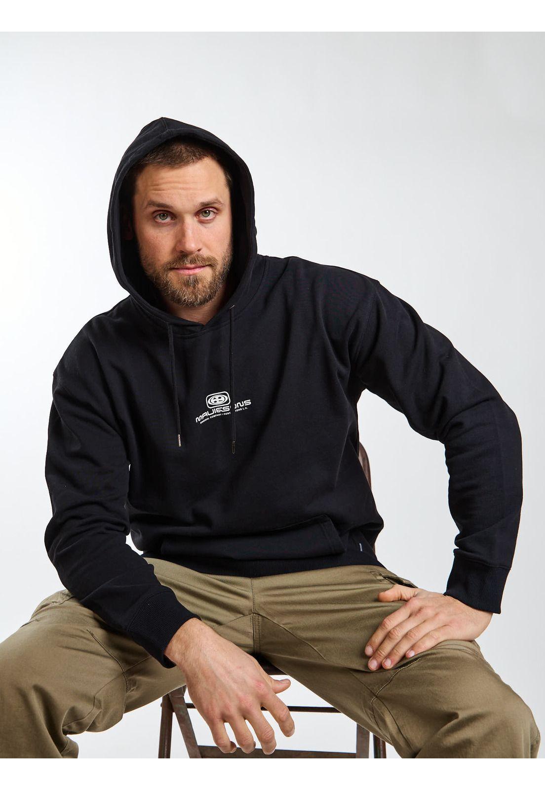 Poleron Canguro Night Core Negro Hombre Maui and Sons-6