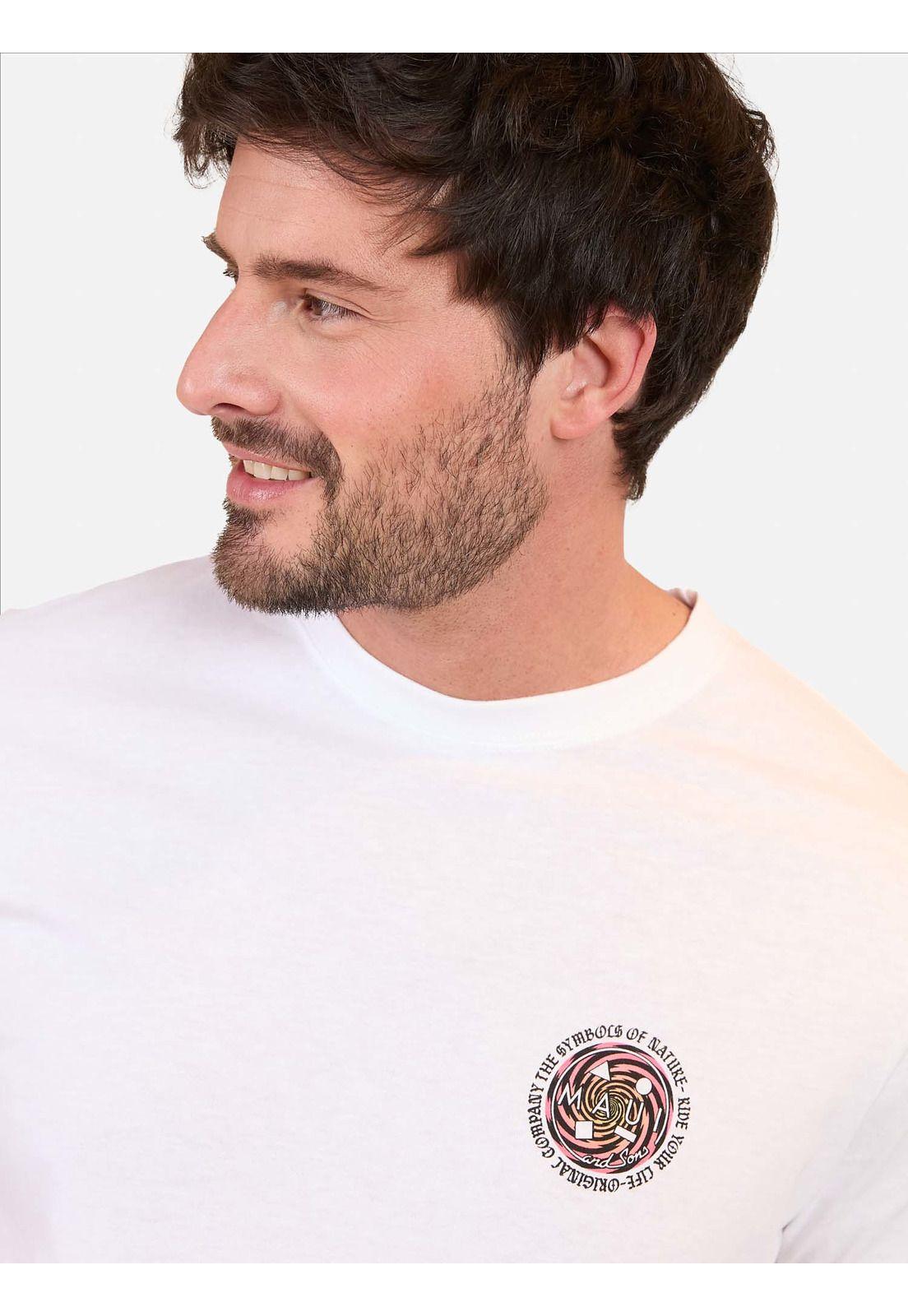 Polera MC Asphalt Aspen Blanco Hombre Maui And Sons-2