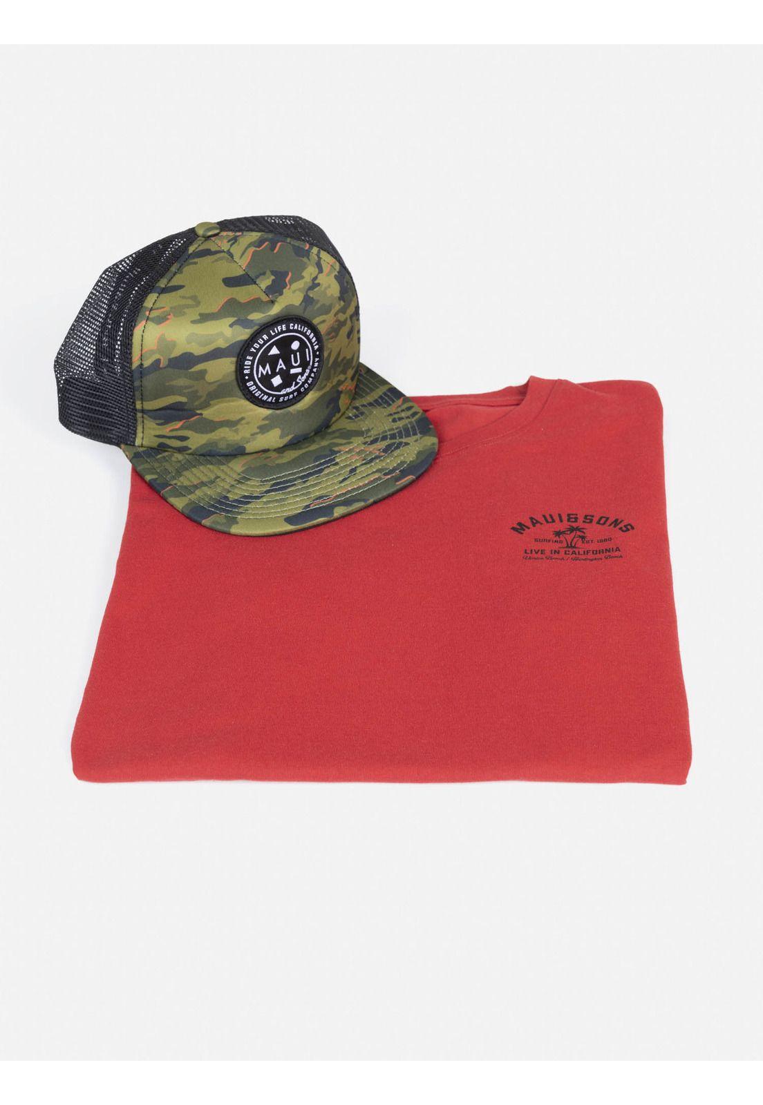 Pack Polera Jockey 5AV1575 Juvenil Rojo Maui and Sons-3