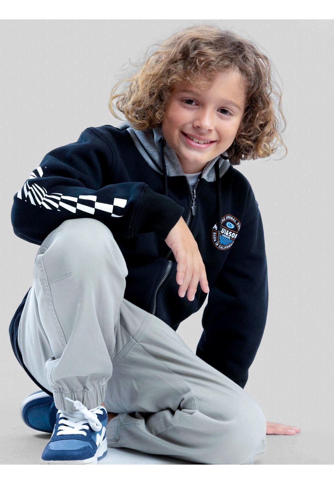 Poleron FZ Surfer Negro Infantil Maui And Sons-0