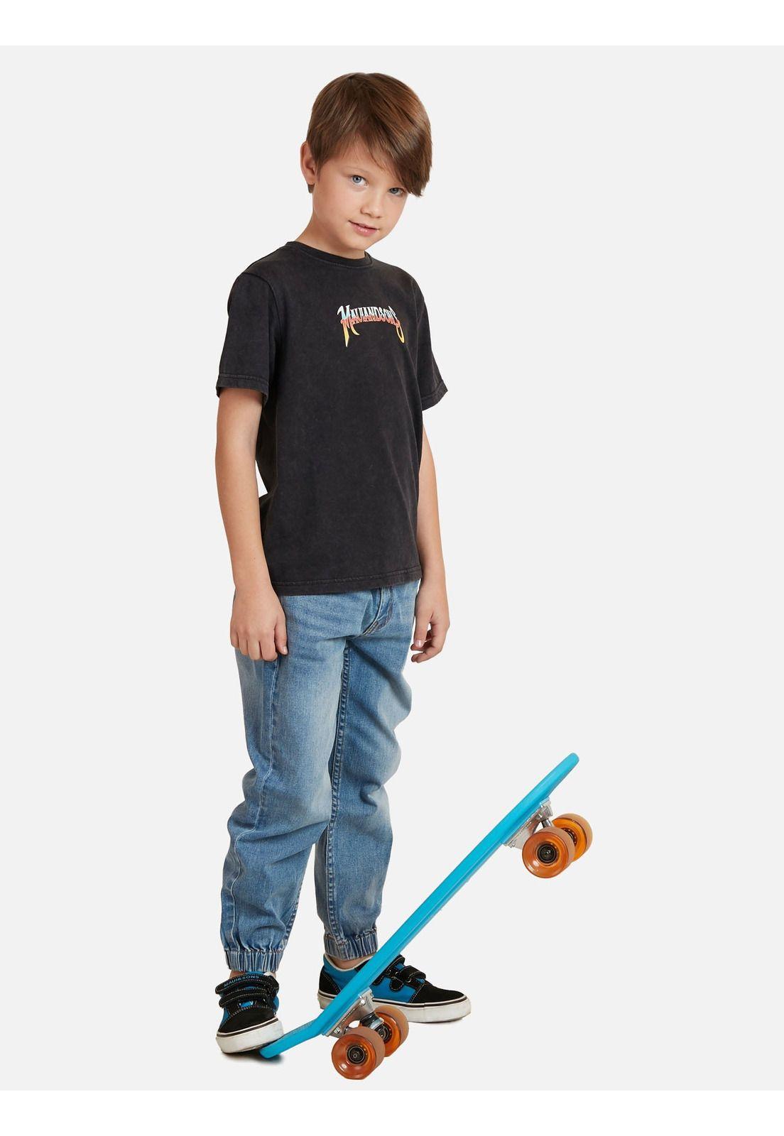 Pantalon Jogger Kids Light Denim Niño Celeste Maui And Sons-3