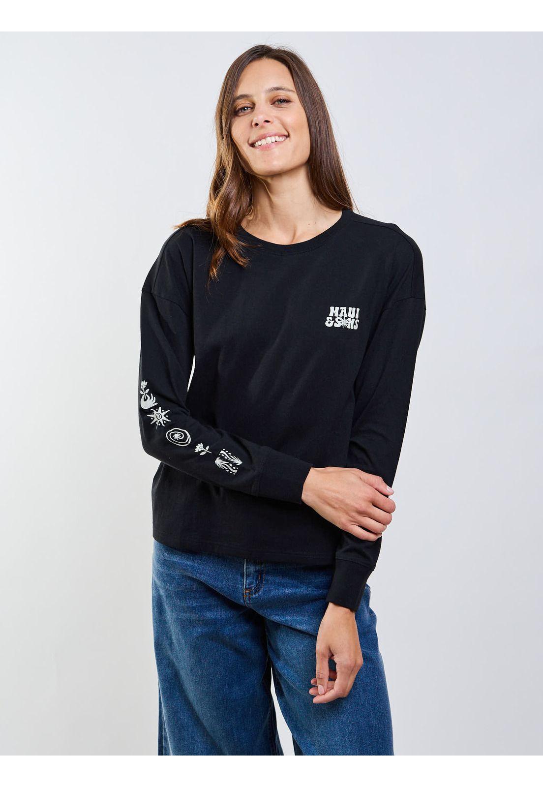 Polera ML Islandia Negro Mujer Maui And Sons-7