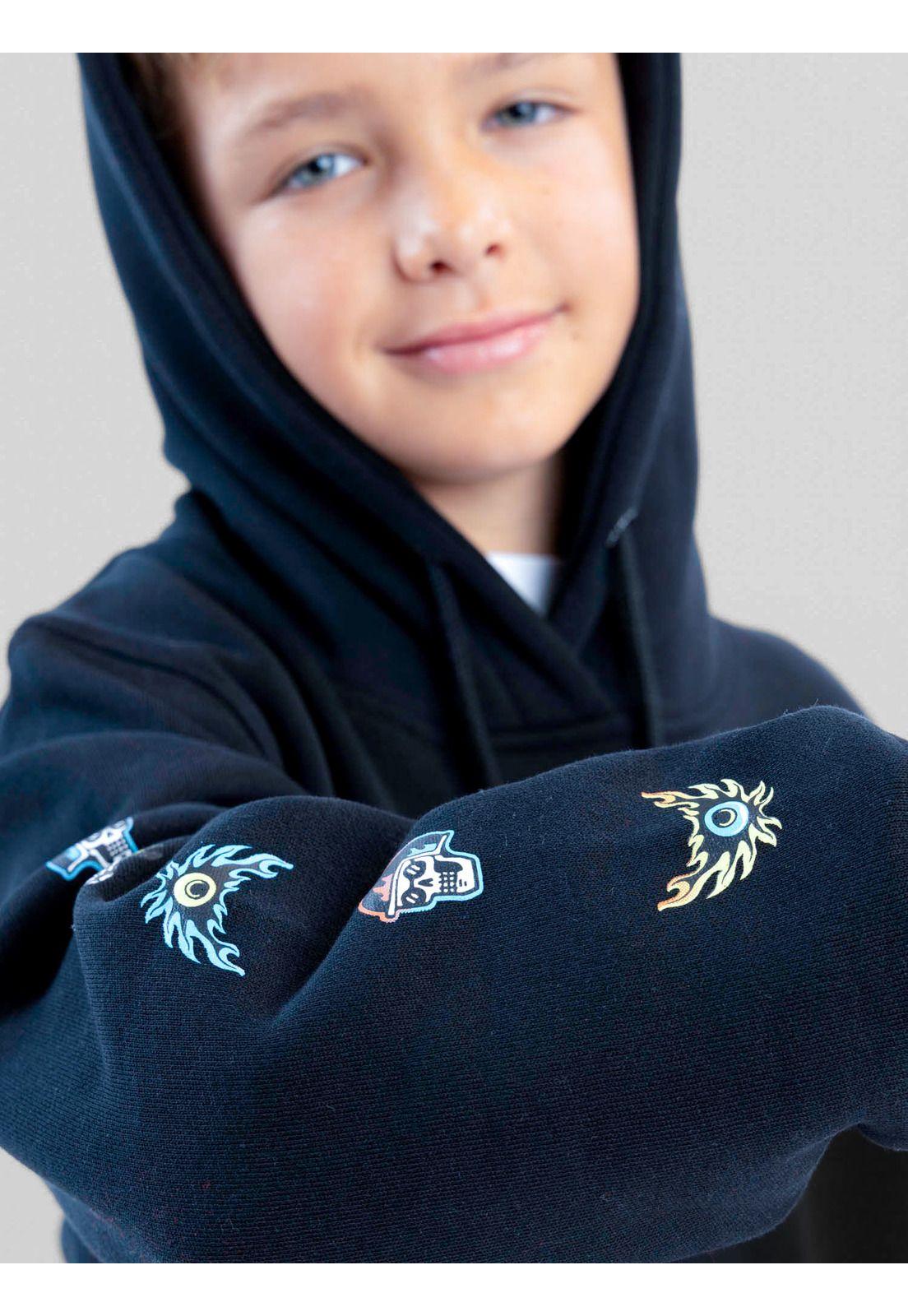 Poleron Canguro Seapath Negro Infantil Maui And Sons-3