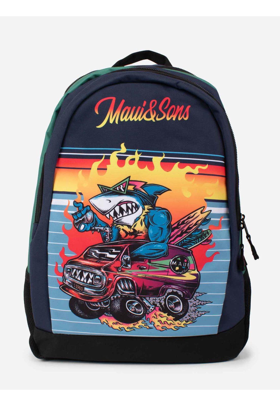 Mochila Kombi On Fire Verde Niño Maui And Sons-2