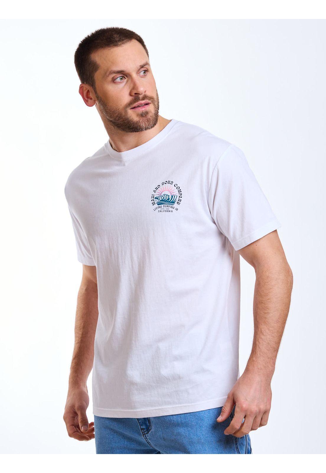 Polera MC Malibu Blanco Hombre Maui and Sons-0