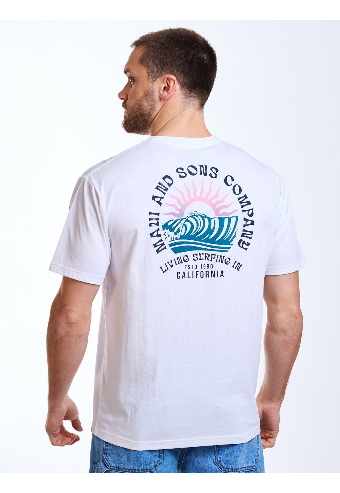 Polera MC Malibu Blanco Hombre Maui and Sons-1