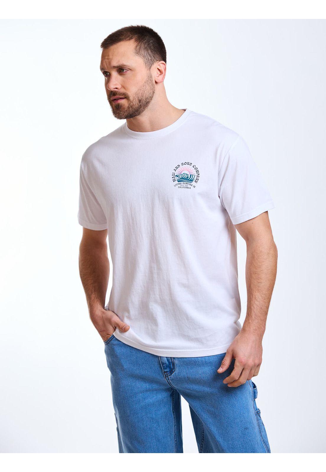 Polera MC Malibu Blanco Hombre Maui and Sons-5