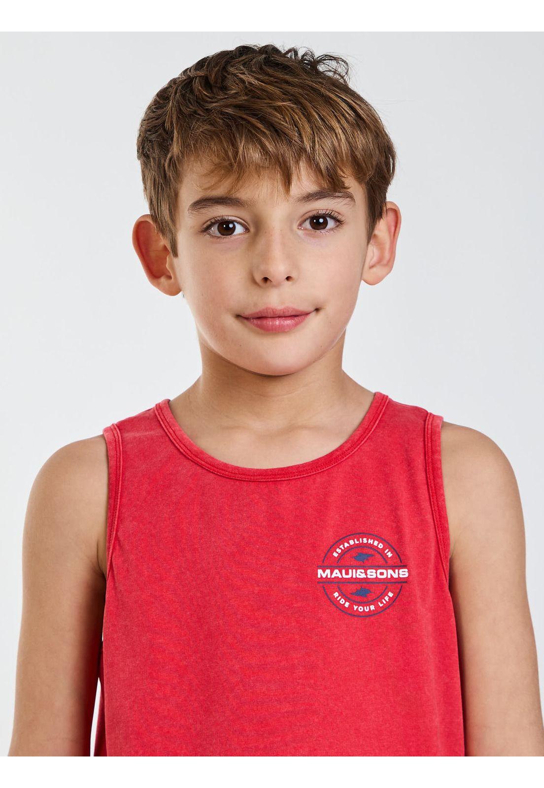 Polera SM Tiki Rojo Infantil Maui and Sons-4