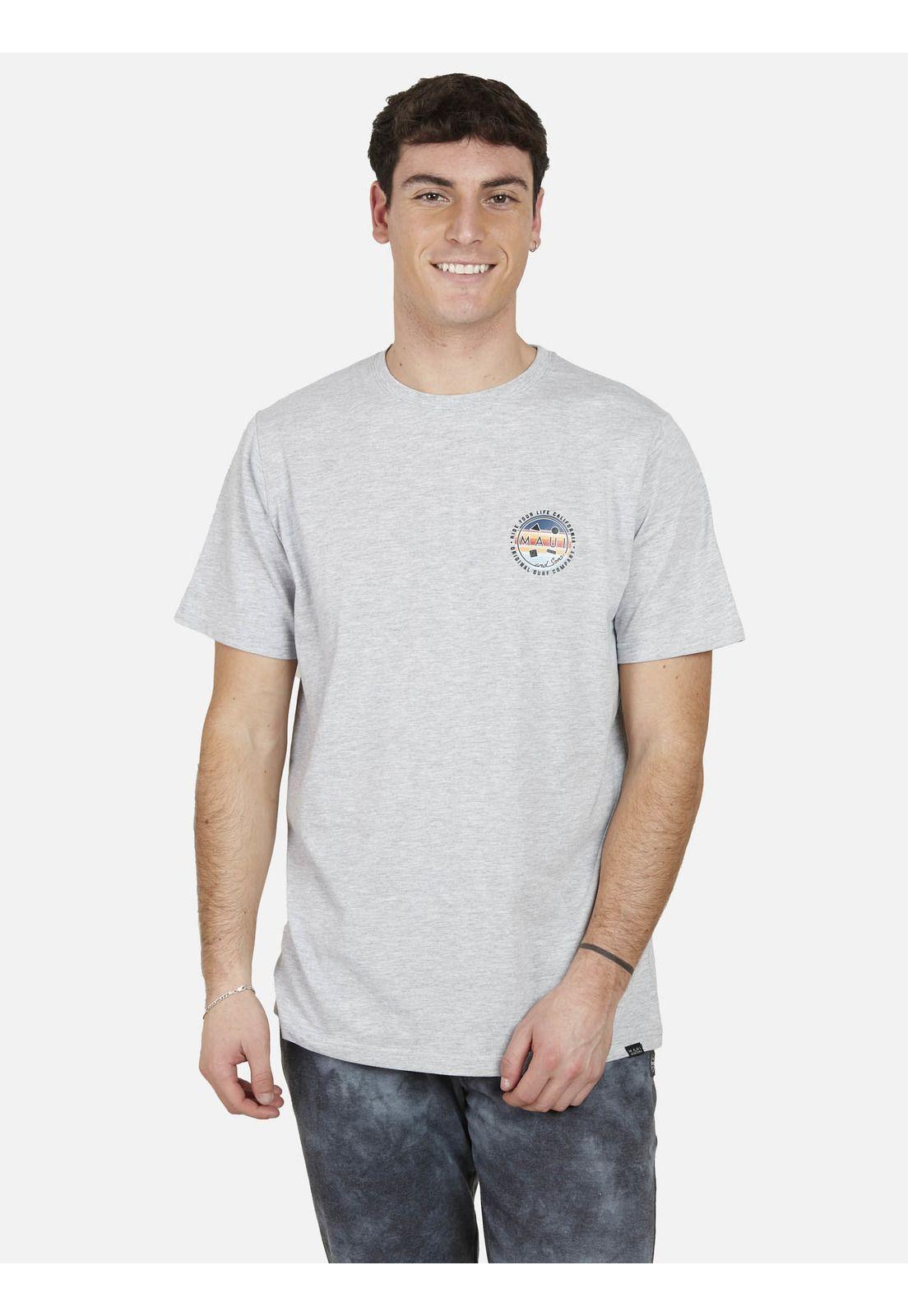 Polera COOKIE SURFER Hombre Gris Maui and Sons-0